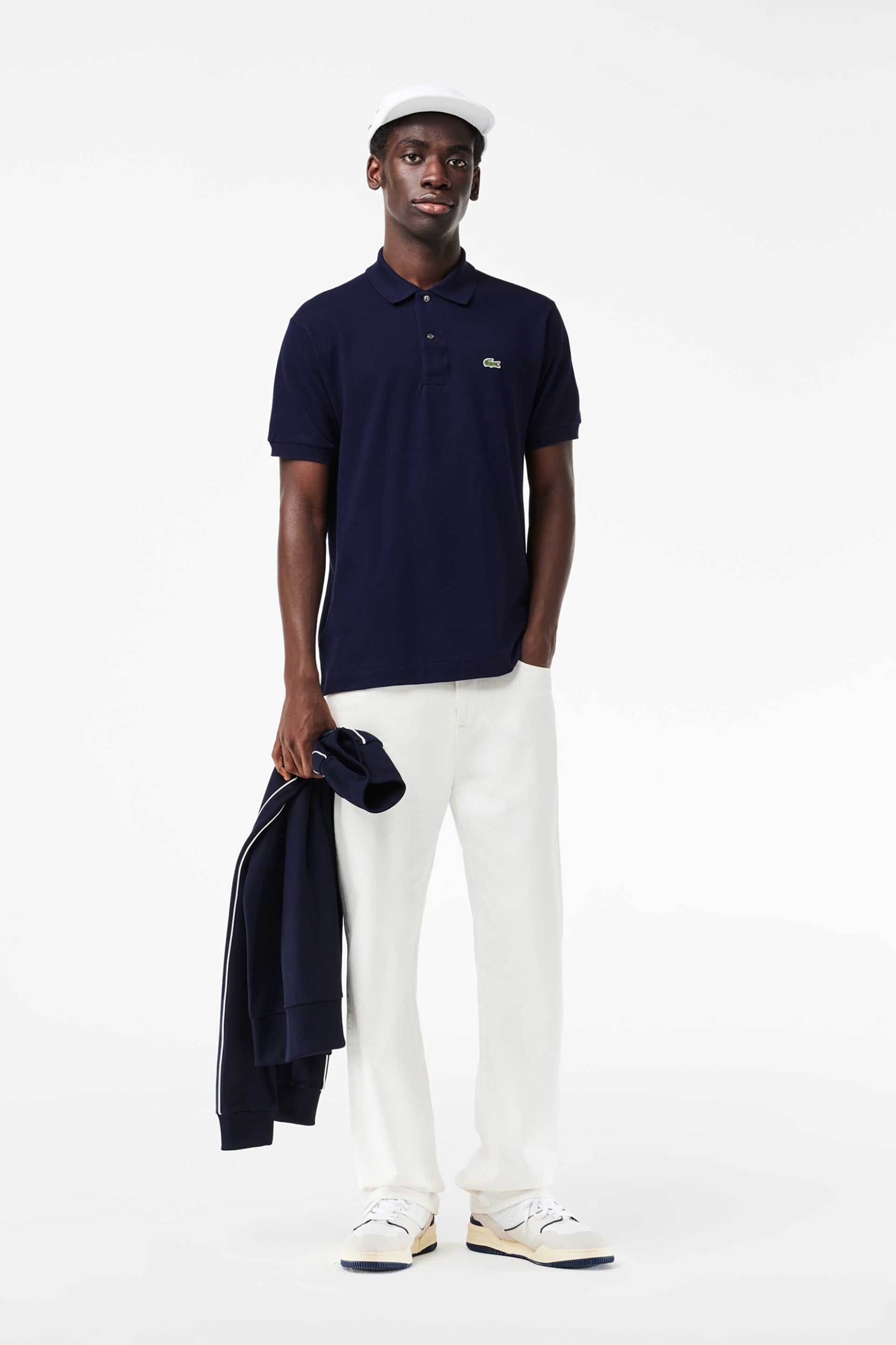 Lacoste Ανδρική Μπλούζα Πόλο Πικέ Κοντομάνικη με Κεντημένο Λογότυπο Classic Fit - L1212 Μπλε Σκούρο