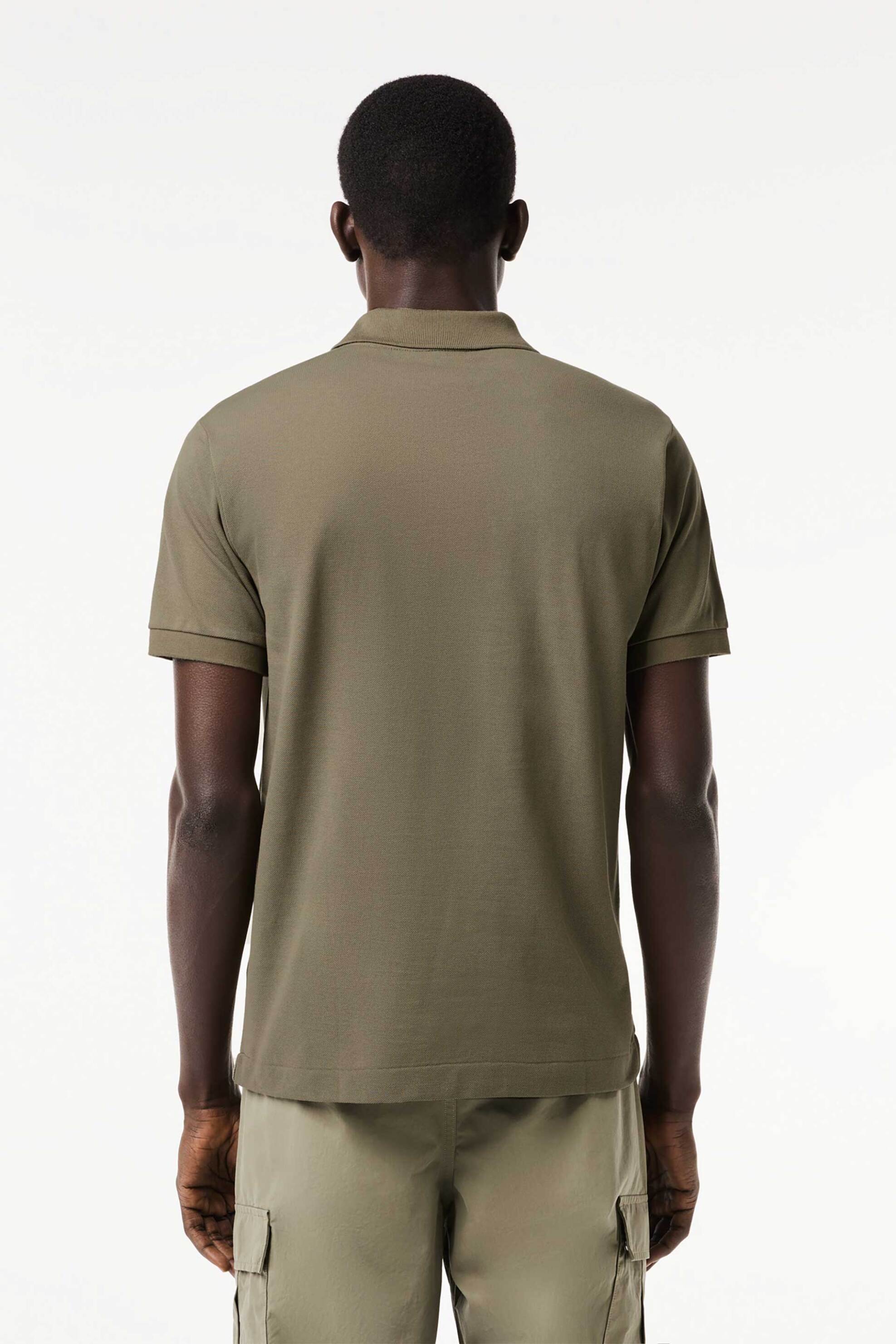 Lacoste ανδρική μπλούζα πόλο πικέ κοντομάνικη με κεντημένο λογότυπο Classic Fit - L1212 Χακί φωτογραφία