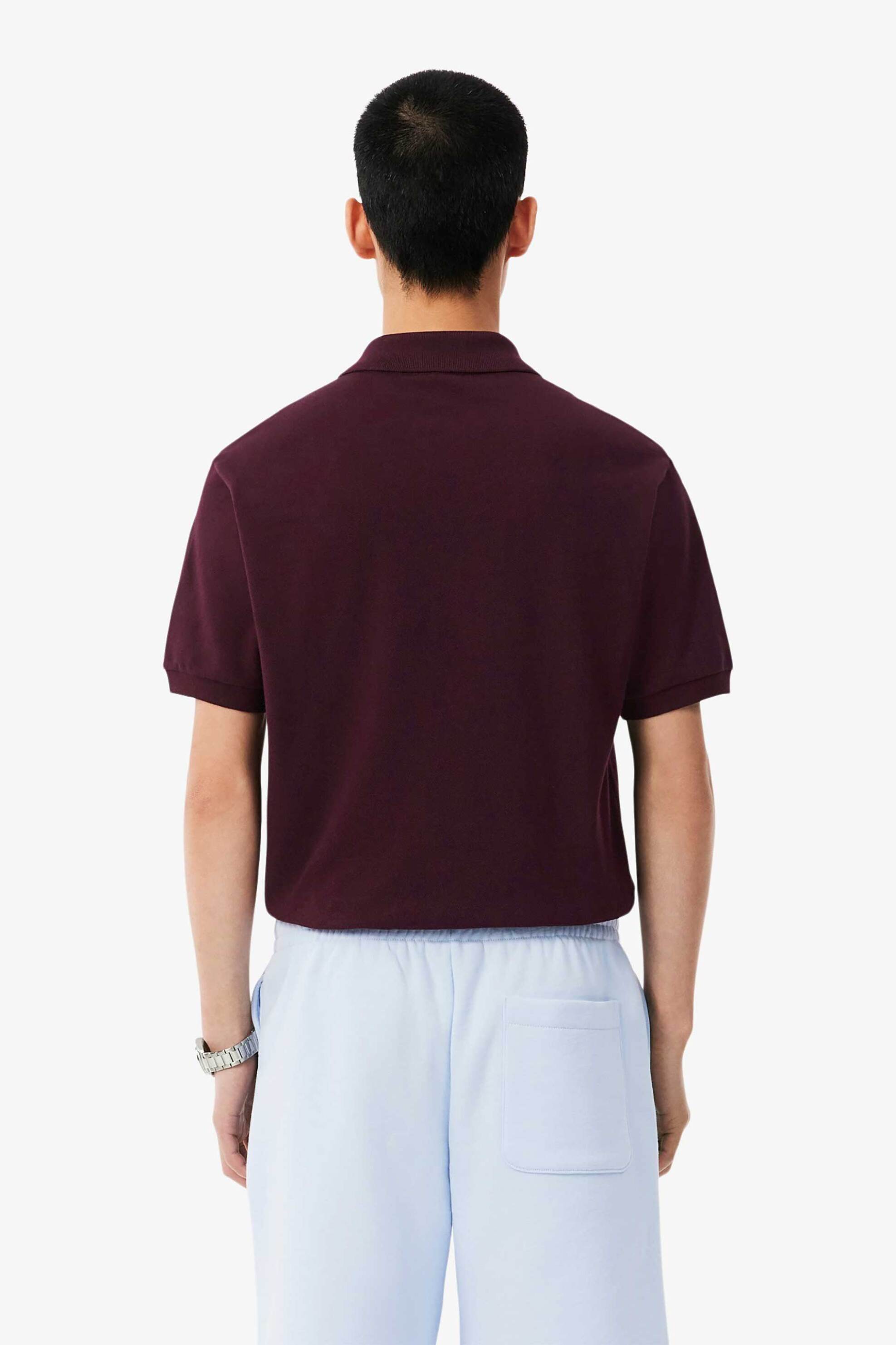 Lacoste Ανδρική Μπλούζα Πόλο Πικέ Κοντομάνικη με Κεντημένο Λογότυπο Classic Fit - L1212 Μπορντό Σκούρο