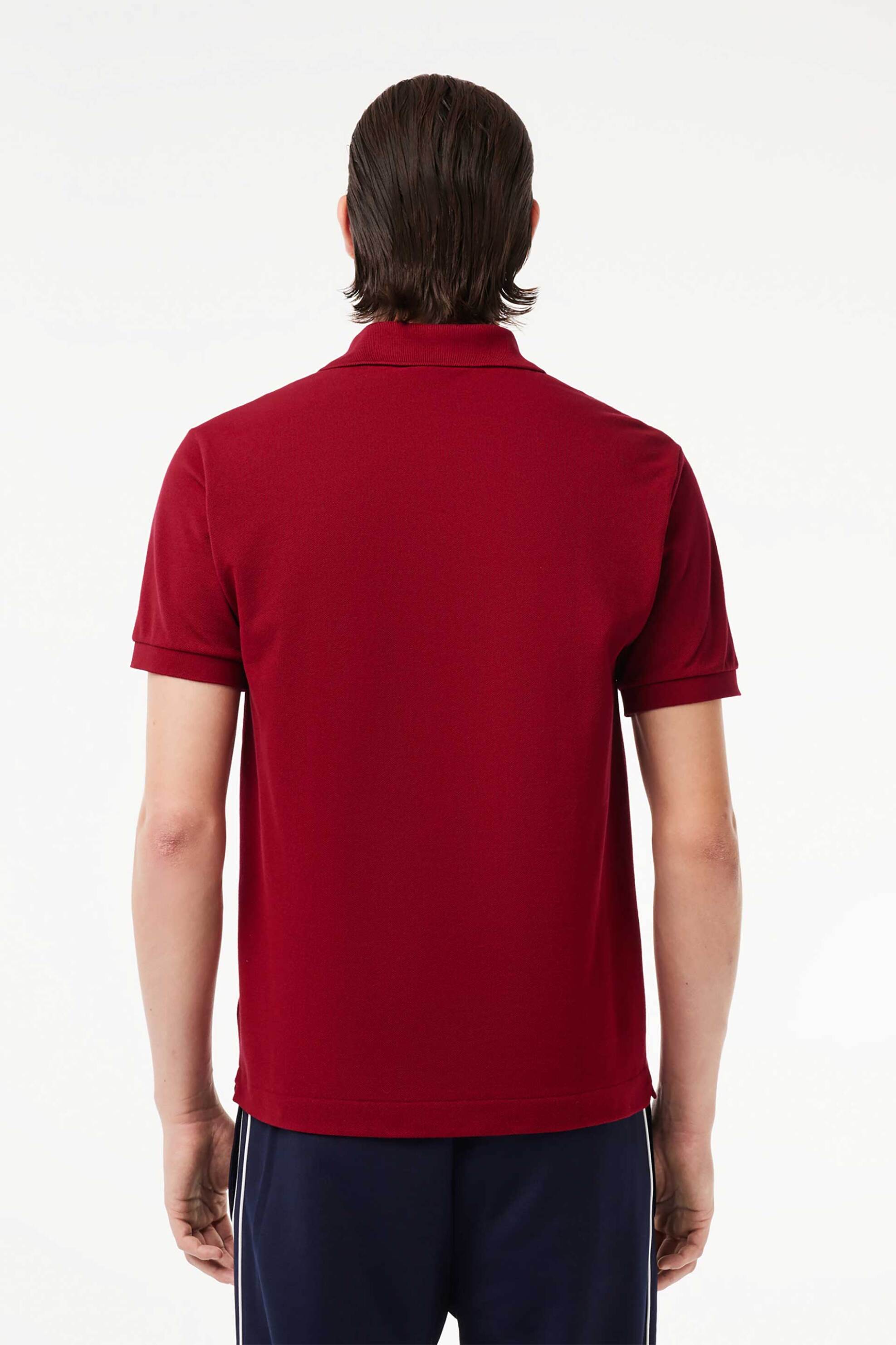 Lacoste ανδρική μπλούζα πόλο πικέ κοντομάνικη με κεντημένο λογότυπο Classic Fit - L1212 Μπορντό φωτογραφία