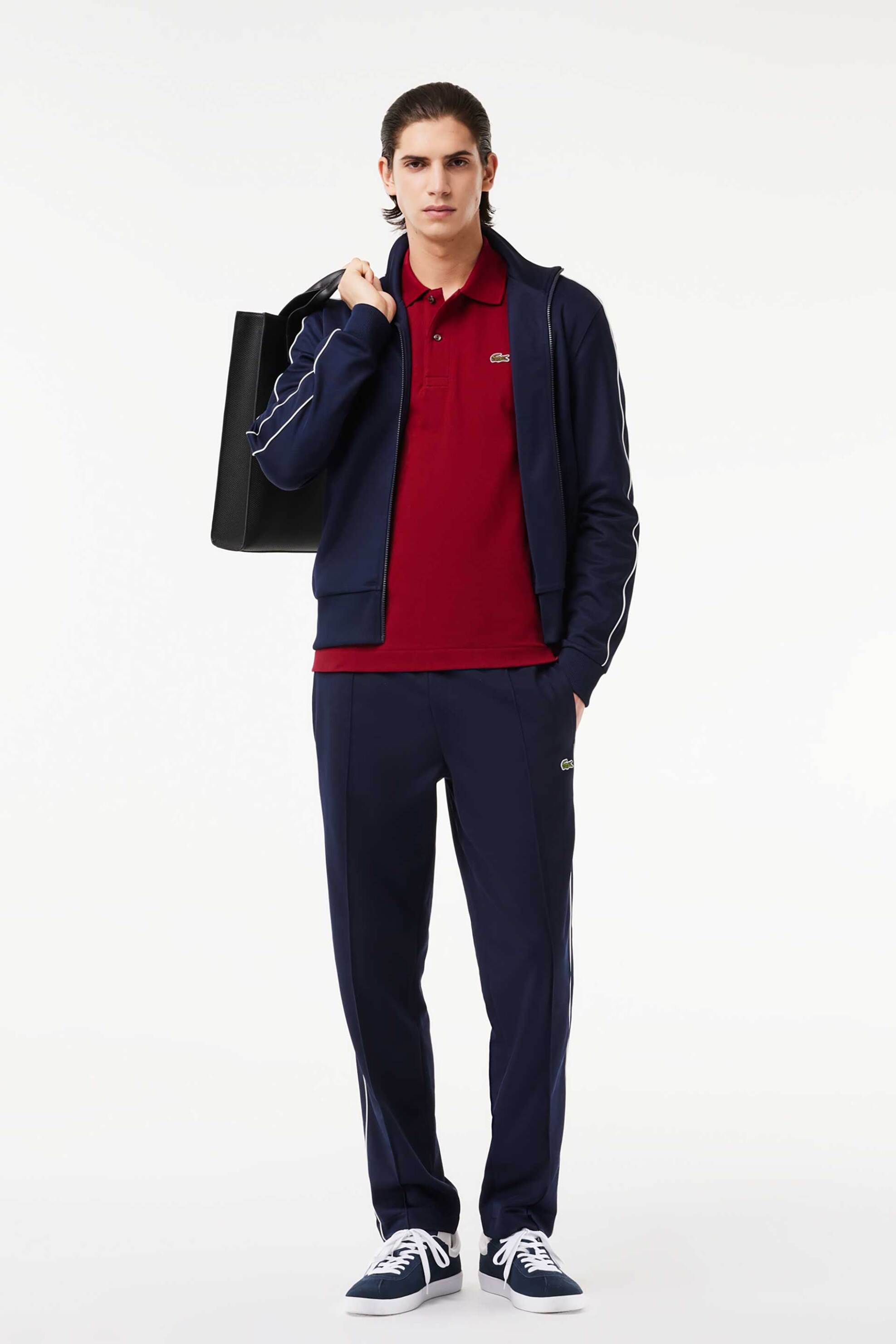 Lacoste ανδρική μπλούζα πόλο πικέ κοντομάνικη με κεντημένο λογότυπο Classic Fit - L1212 Μπορντό φωτογραφία