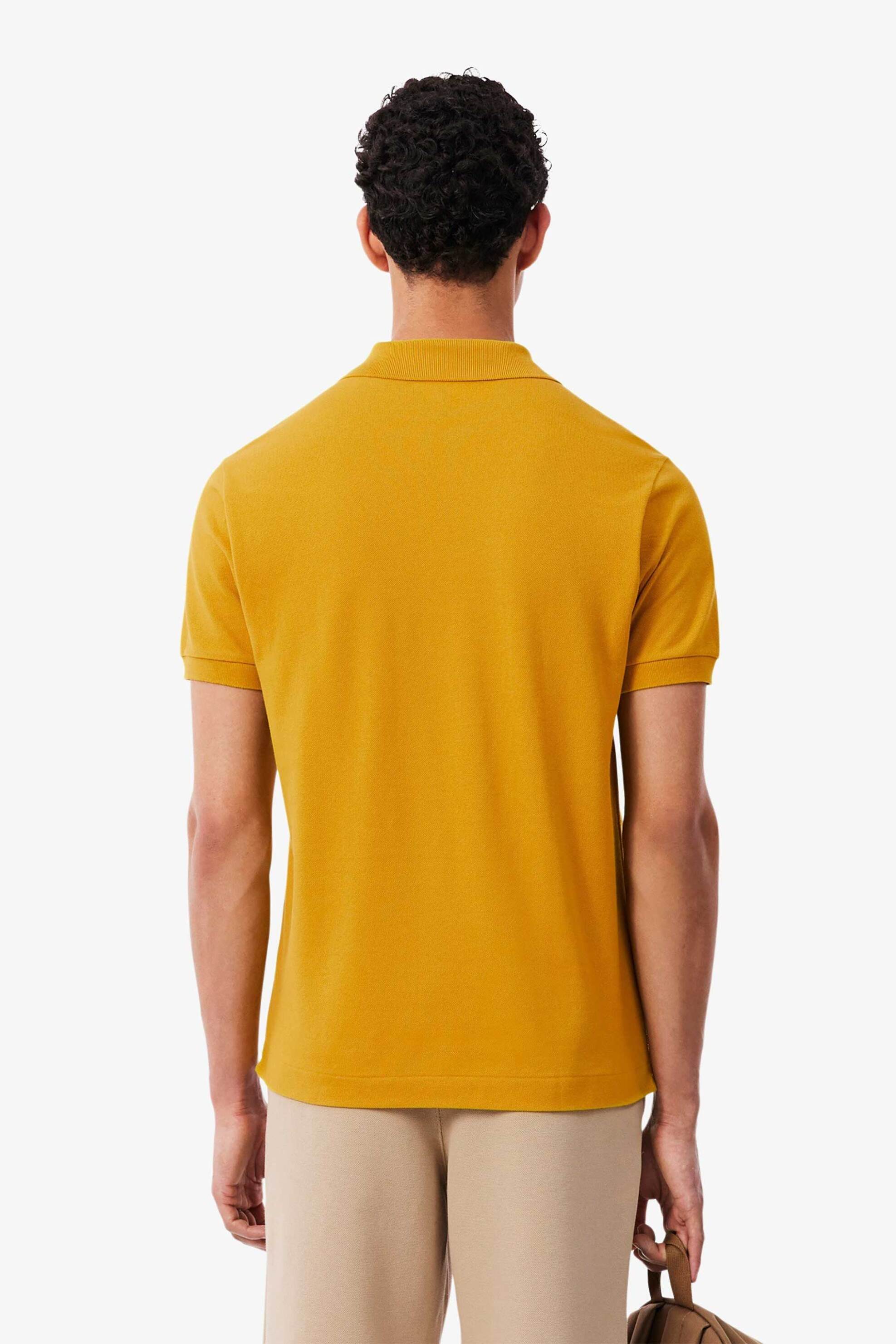 Lacoste Ανδρική Μπλούζα Πόλο Πικέ Κοντομάνικη με Κεντημένο Λογότυπο Classic Fit - L1212 Κίτρινο Honey