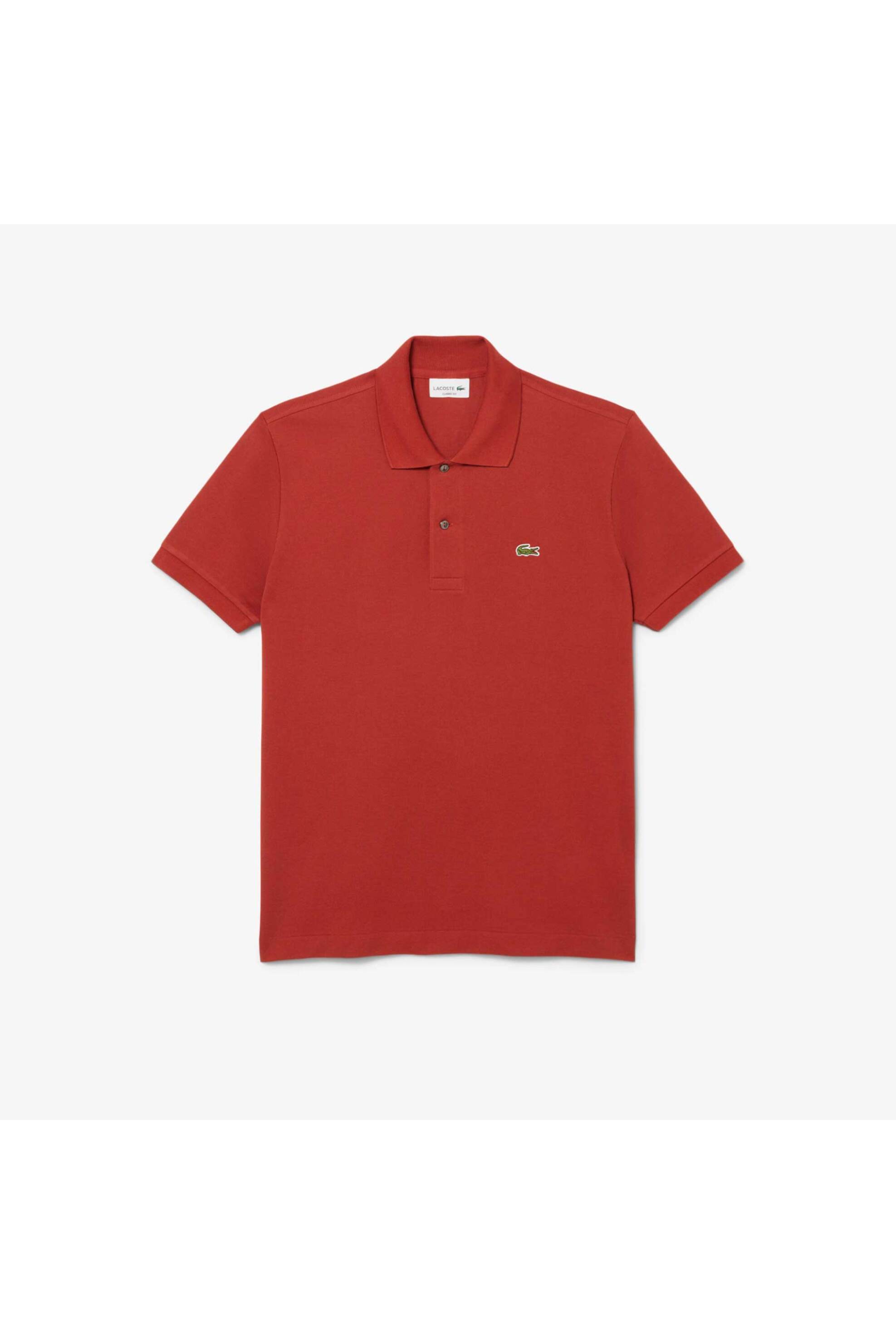 Lacoste Ανδρική Μπλούζα Πόλο Πικέ Κοντομάνικη με Κεντημένο Λογότυπο Classic Fit - L1212 Κεραμιδί