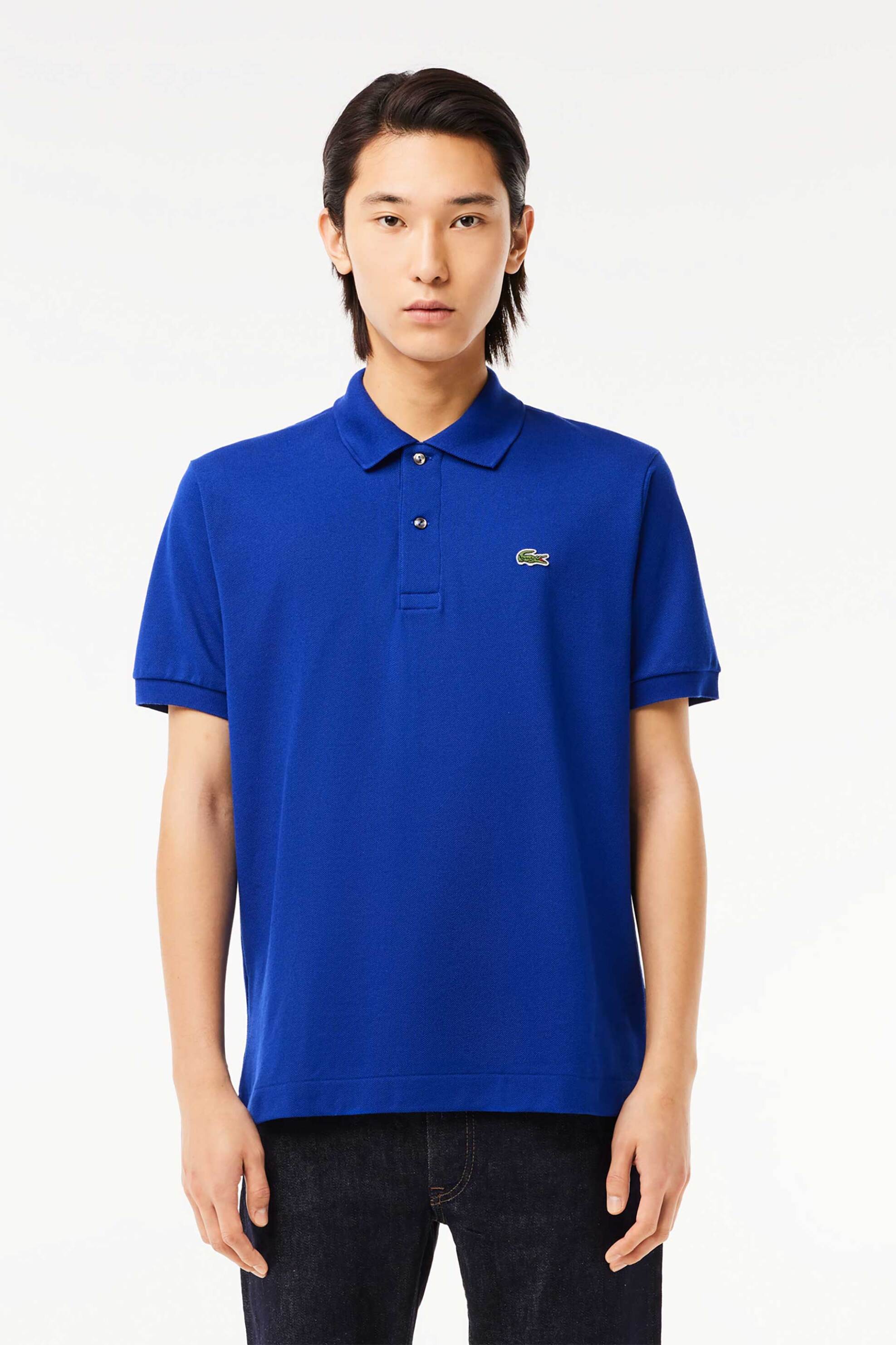 LACOSTE Lacoste ανδρική μπλούζα πόλο πικέ κοντομάνικη με κεντημένο λογότυπο Classic Fit - L1212 Μπλε Cobalt