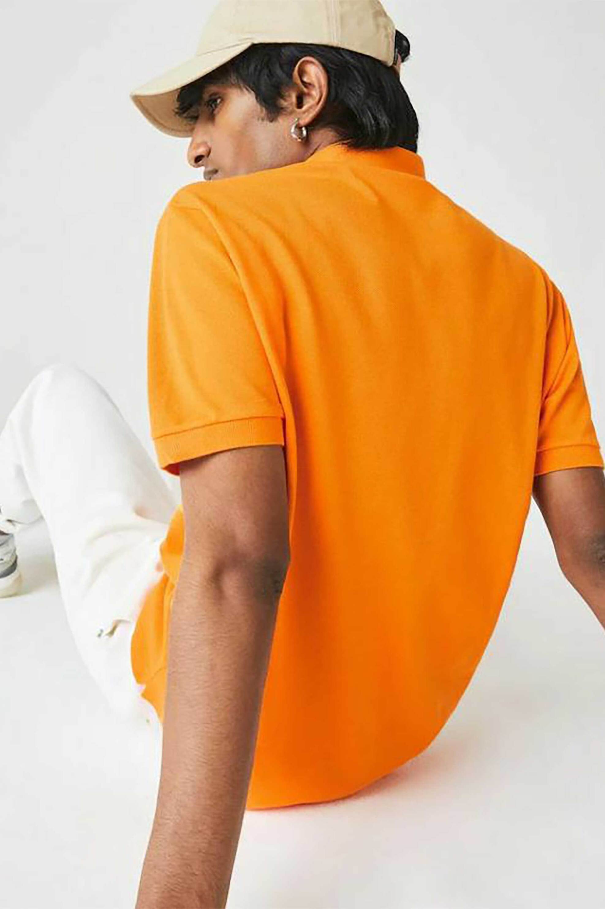 Lacoste Ανδρική Μπλούζα Πόλο Πικέ Κοντομάνικη με Κεντημένο Λογότυπο Classic Fit - L1212 Πορτοκαλί