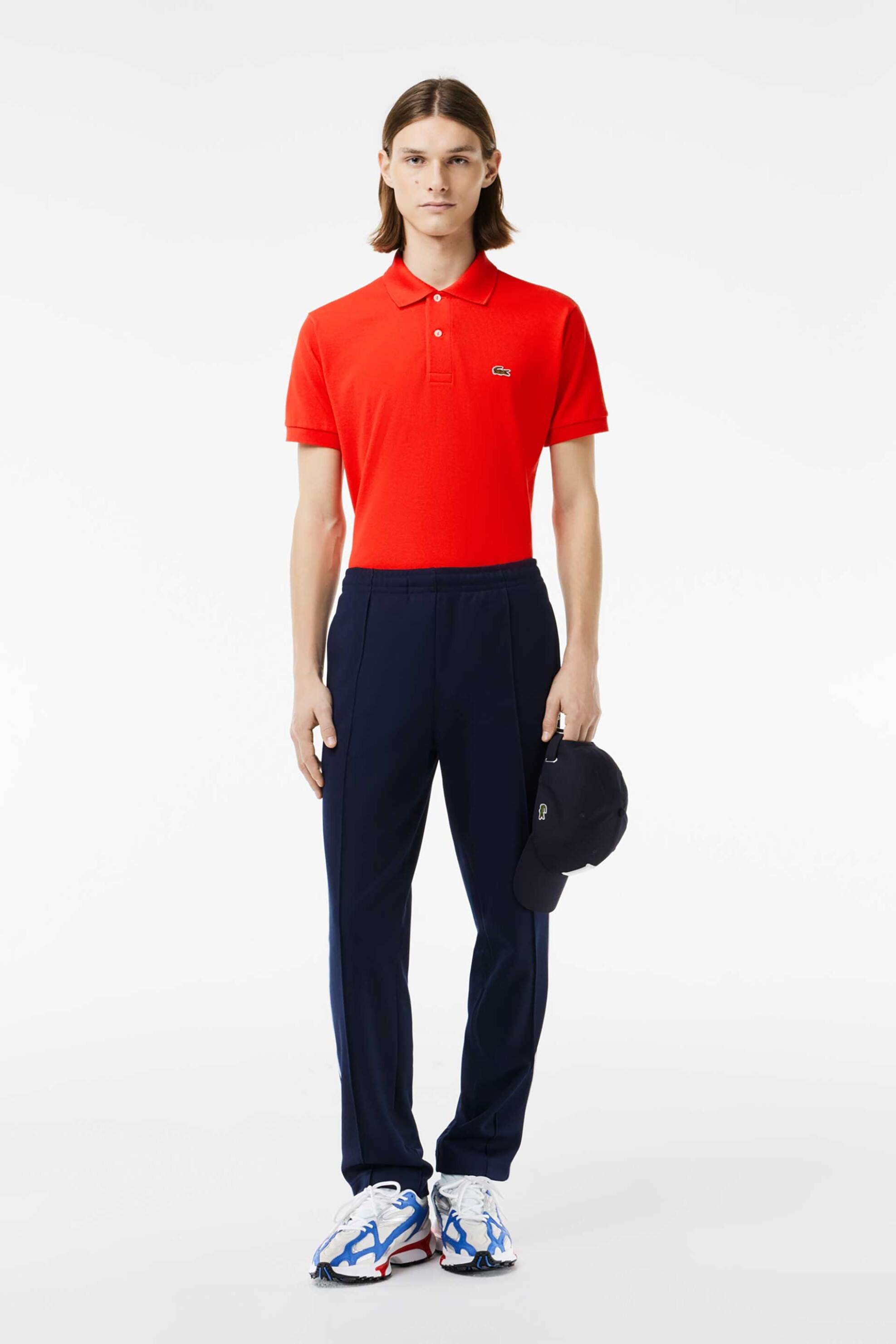 Lacoste Ανδρική Μπλούζα Πόλο Πικέ Κοντομάνικη με Κεντημένο Λογότυπο Classic Fit - L1212 Κόκκινο Καρπουζί