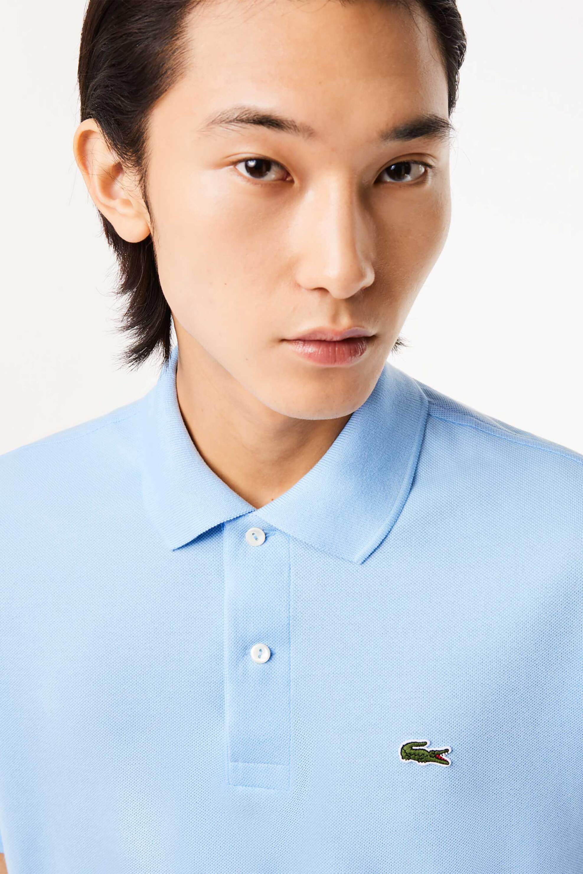 Lacoste ανδρική μπλούζα πόλο πικέ κοντομάνικη με κεντημένο λογότυπο Classic Fit - L1212 Σιελ φωτογραφία