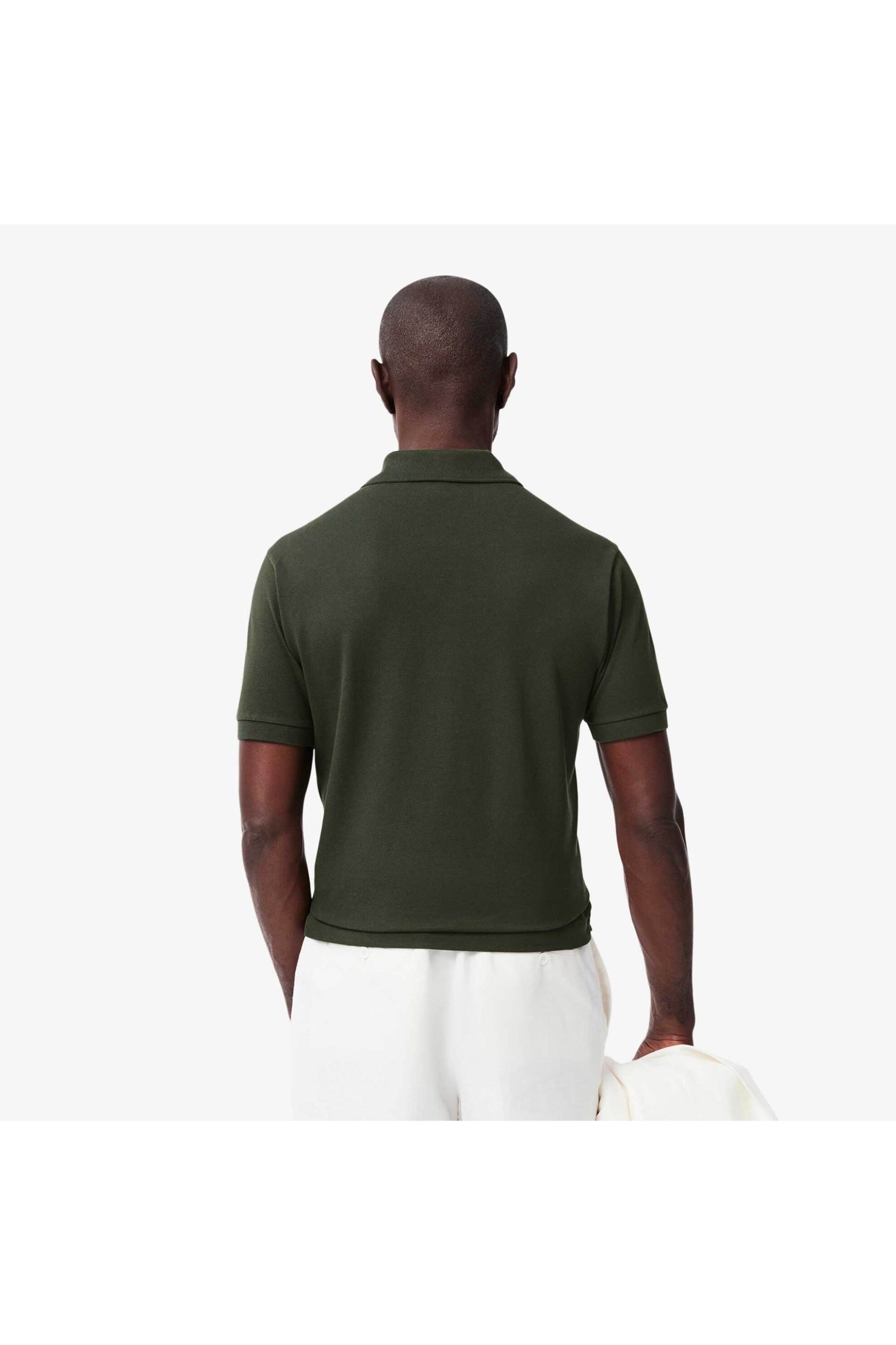 Lacoste Ανδρική Μπλούζα Πόλο Πικέ Κοντομάνικη με Κεντημένο Λογότυπο Classic Fit - L1212 Χακί Nivo