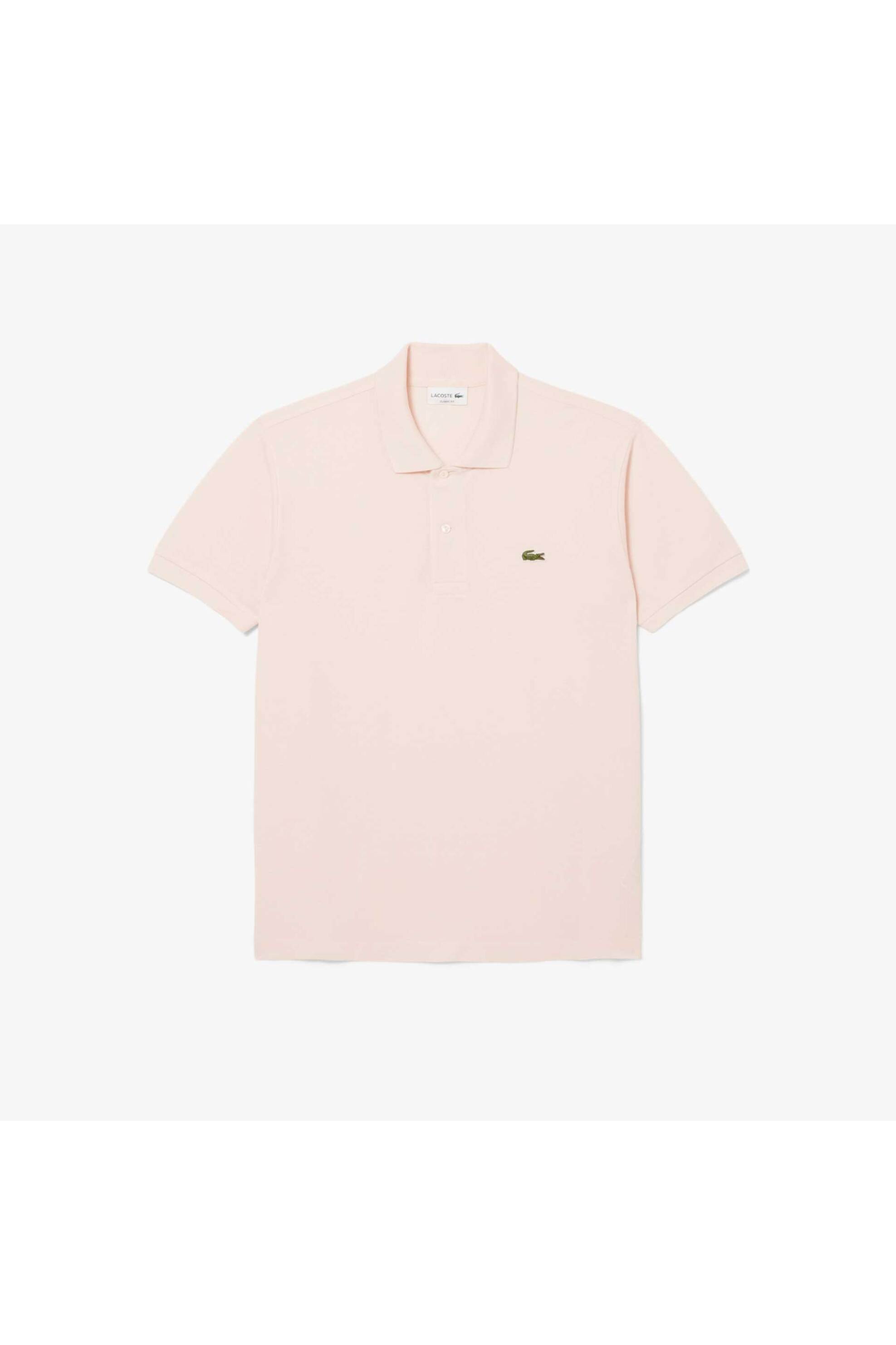 Lacoste Ανδρική Μπλούζα Πόλο Πικέ Κοντομάνικη με Κεντημένο Λογότυπο Classic Fit - L1212 Ροζ Piggy