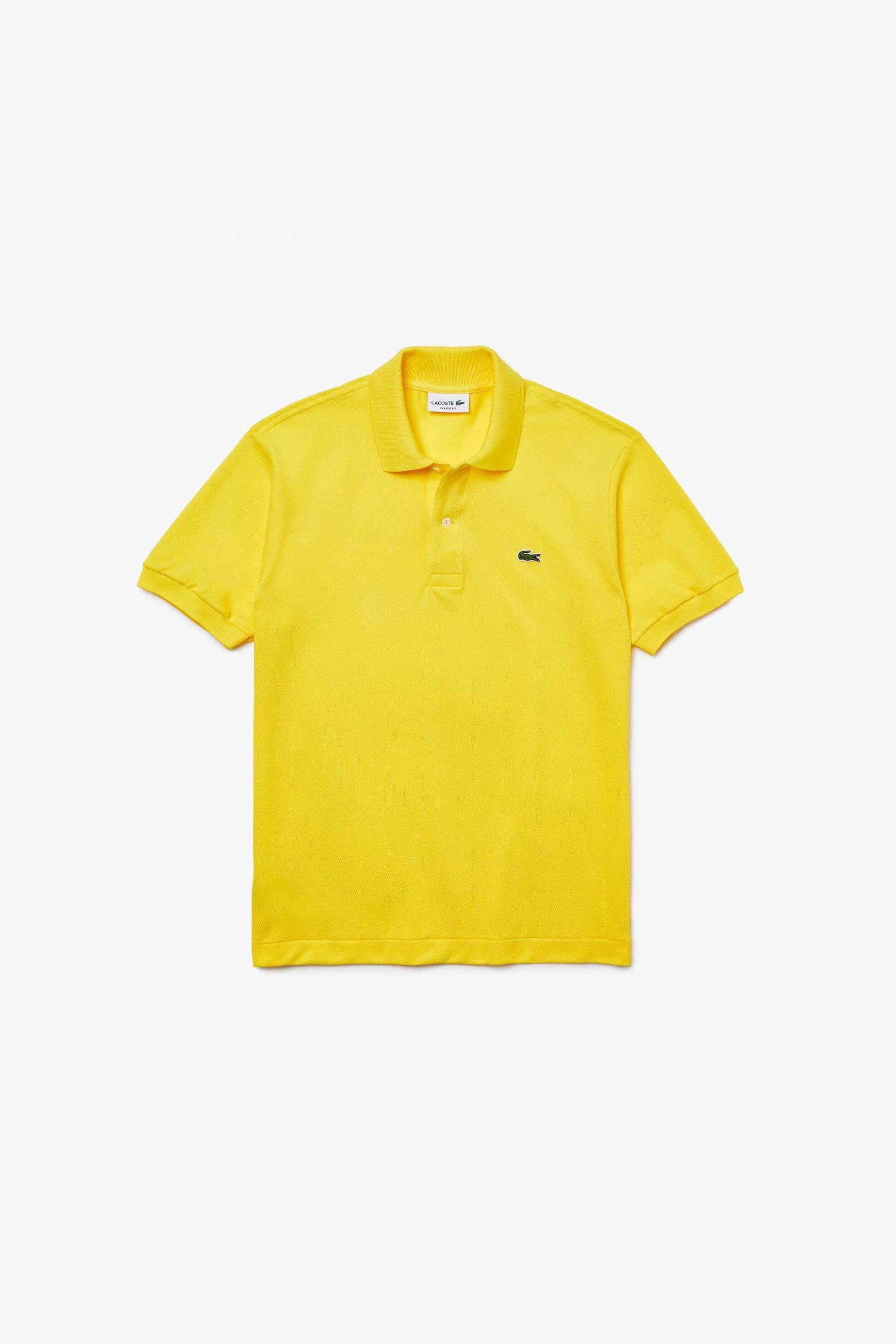 Lacoste Ανδρική Μπλούζα Πόλο Πικέ Κοντομάνικη με Κεντημένο Λογότυπο Classic Fit - L1212 Κίτρινο