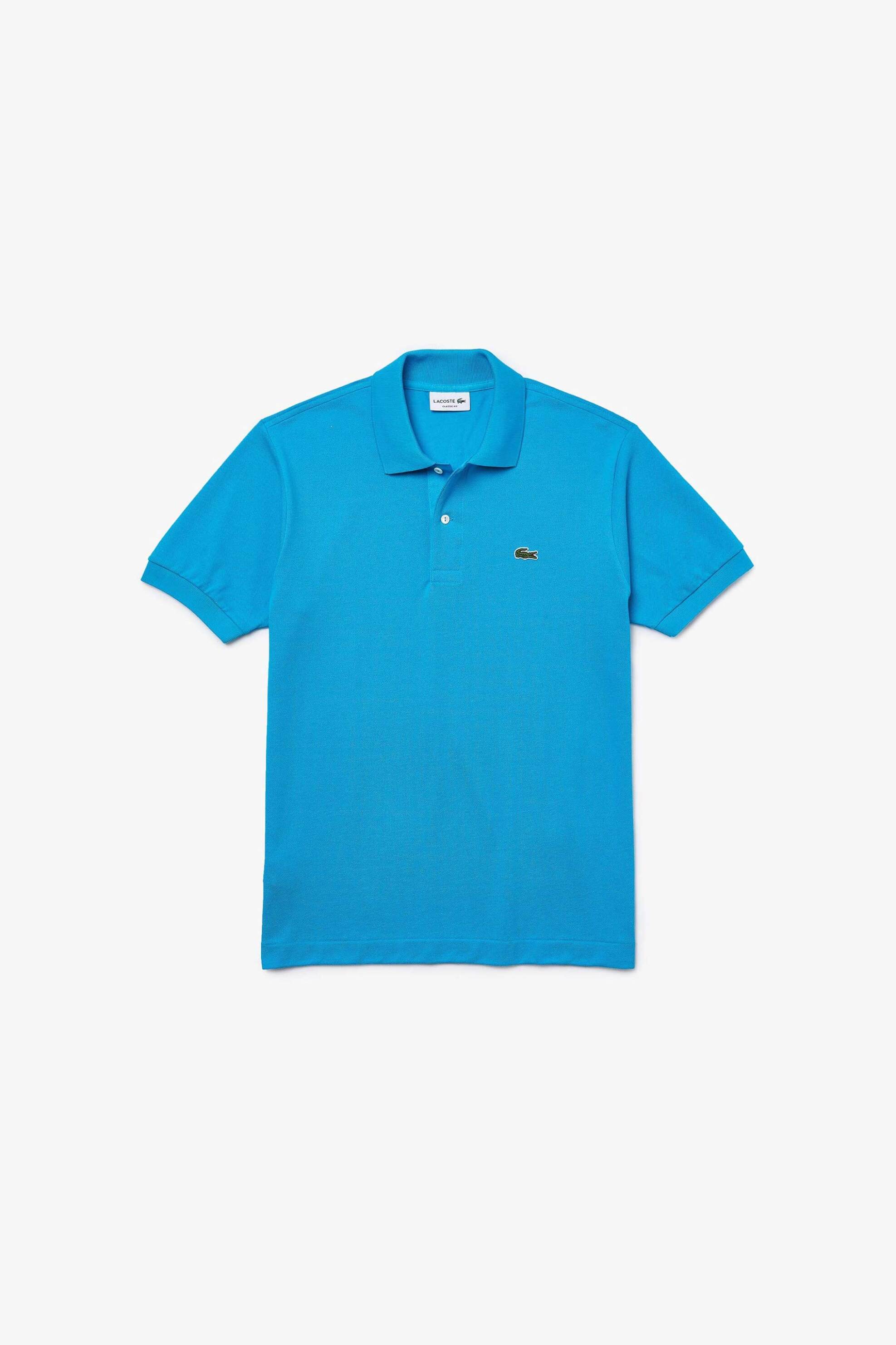 Lacoste ανδρική μπλούζα πόλο πικέ κοντομάνικη με κεντημένο λογότυπο Classic Fit - L1212 Μπλε Ανοιχτό