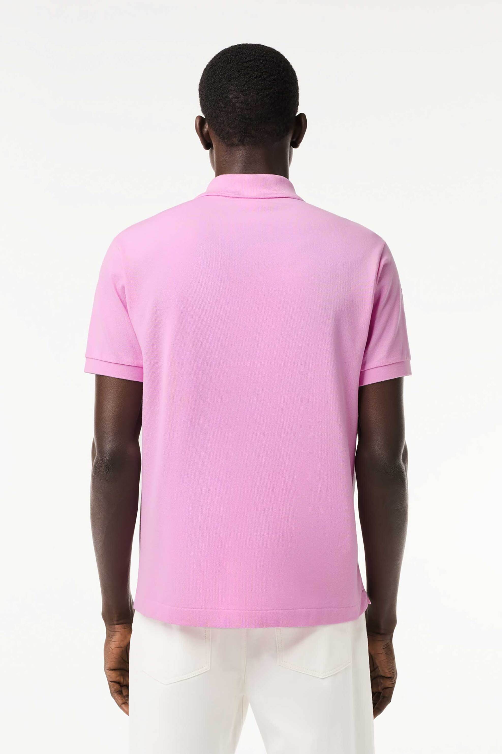 Lacoste Ανδρική Μπλούζα Πόλο Πικέ Κοντομάνικη με Κεντημένο Λογότυπο Classic Fit - L1212 Ροζ