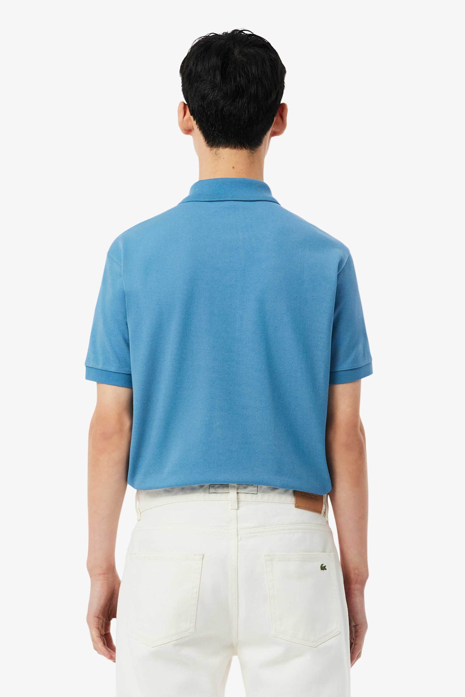 Lacoste Ανδρική Μπλούζα Πόλο Πικέ Κοντομάνικη με Κεντημένο Λογότυπο Classic Fit - L1212 Μπλε Mirage