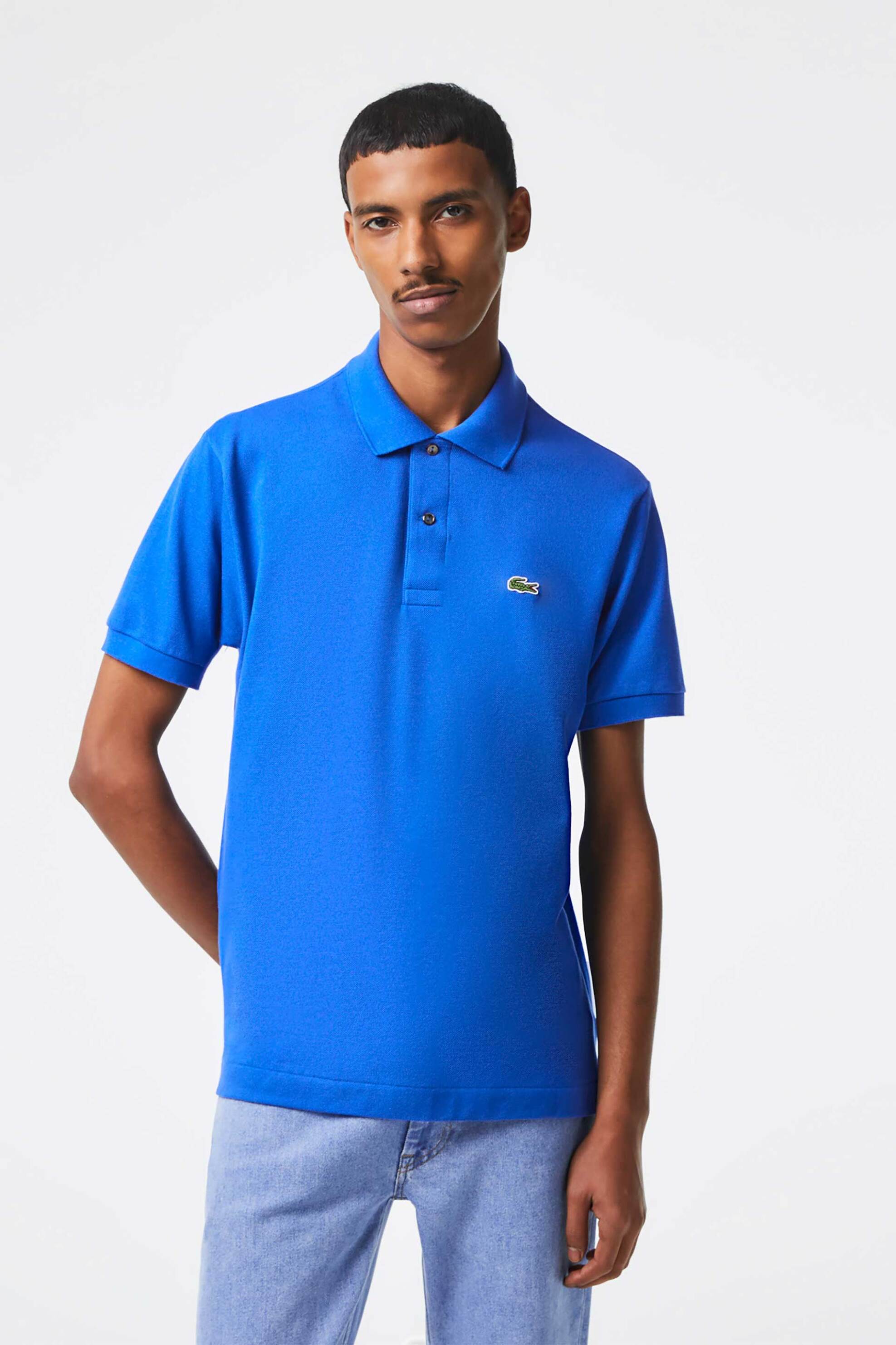 Lacoste ανδρική μπλούζα πόλο πικέ κοντομάνικη με κεντημένο λογότυπο Classic Fit - L1212 Μπλε Medium