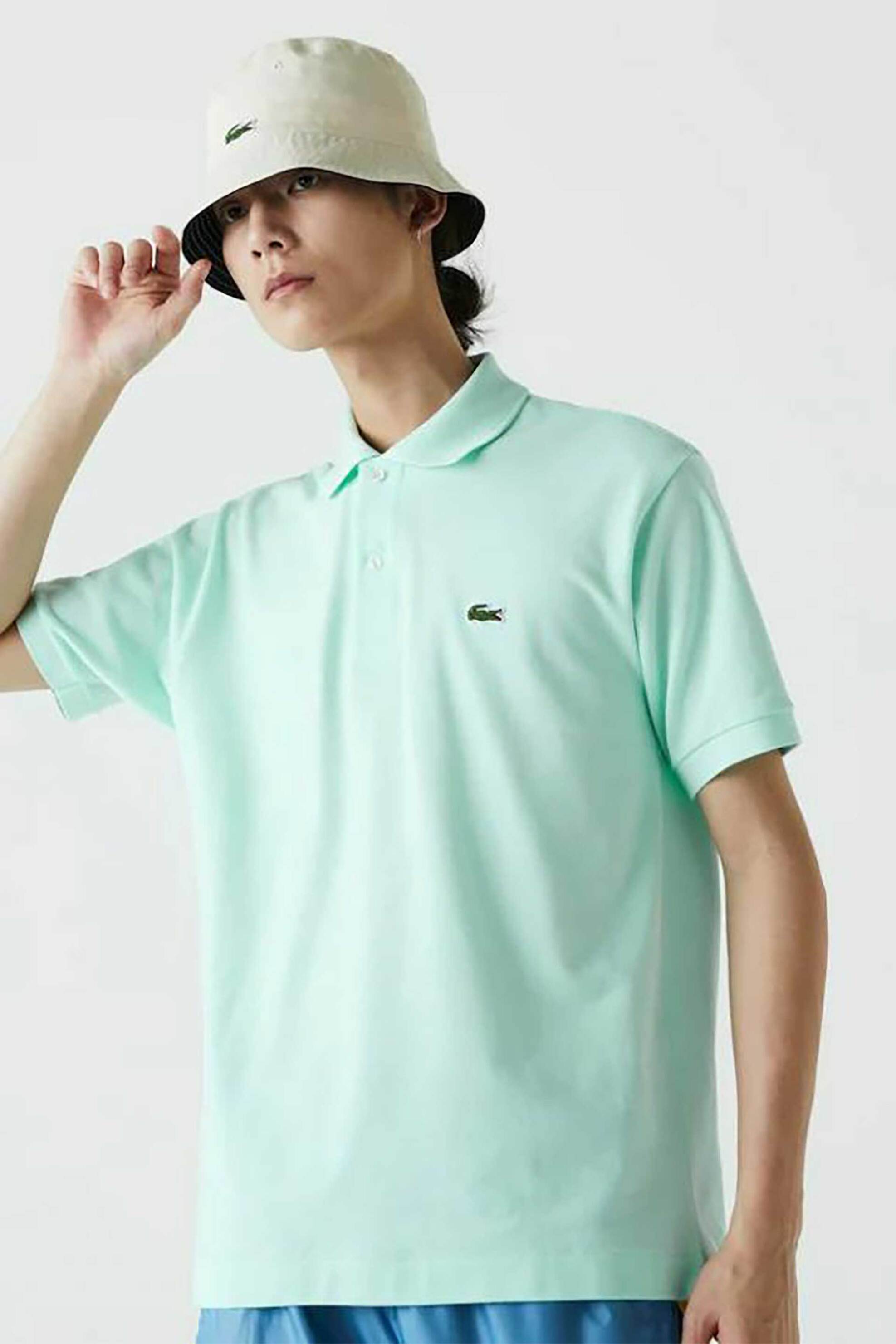 Lacoste ανδρική μπλούζα πόλο πικέ κοντομάνικη με κεντημένο λογότυπο Classic Fit - L1212 Βεραμάν