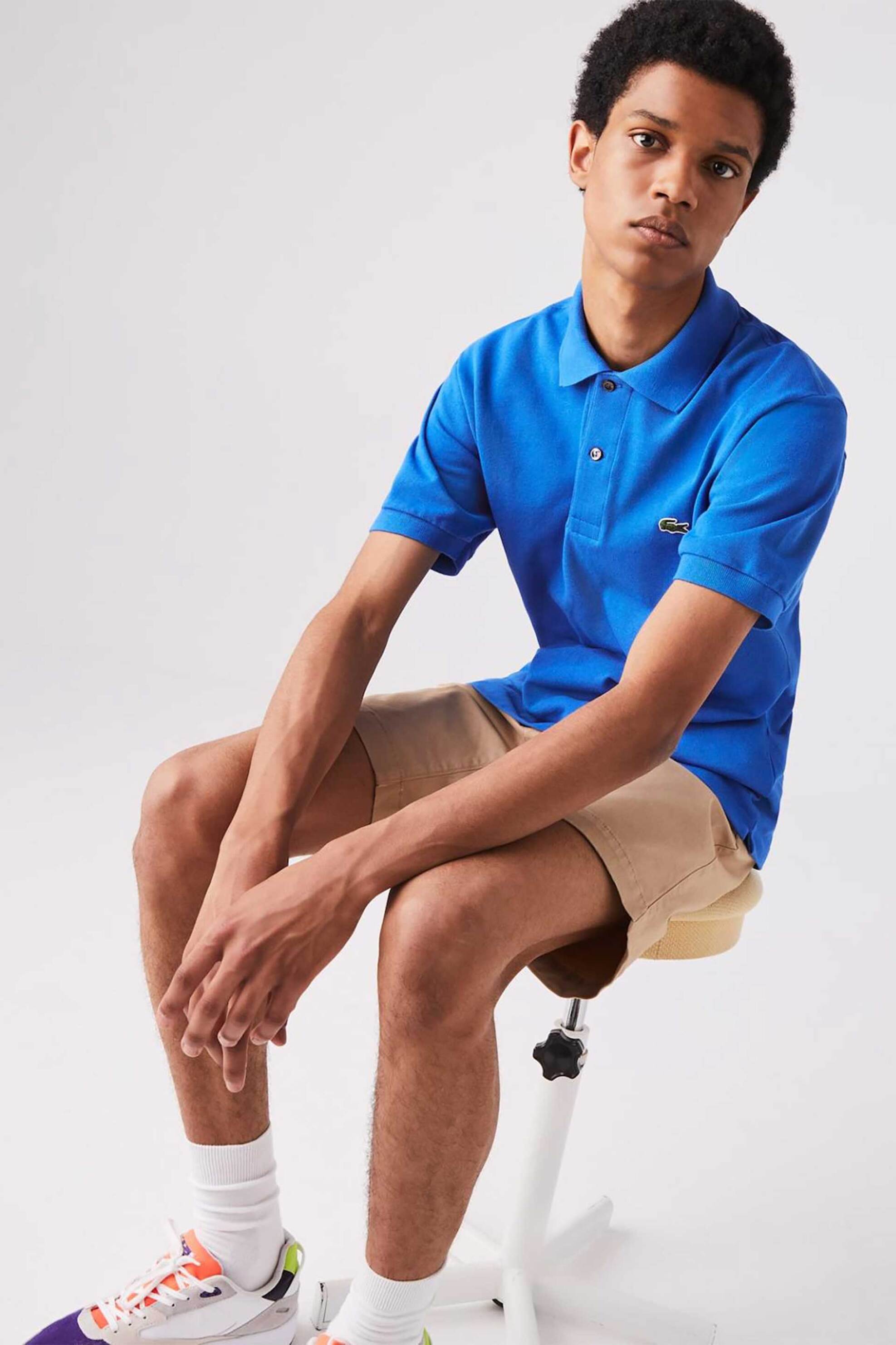 Lacoste ανδρική μπλούζα πόλο πικέ κοντομάνικη με κεντημένο λογότυπο Classic Fit - L1212 Μπλε Ultramarine