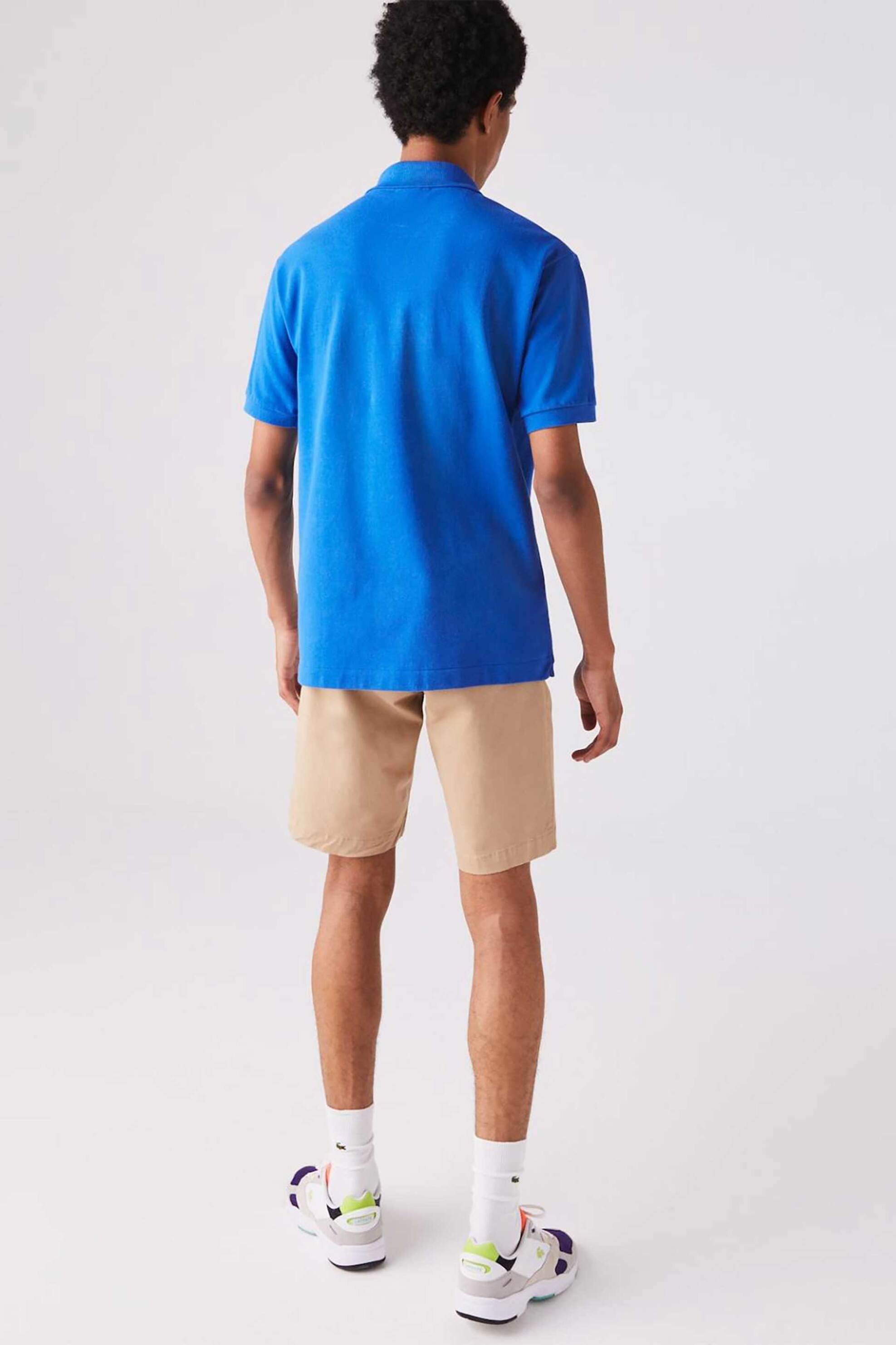 Lacoste Ανδρική Μπλούζα Πόλο Πικέ Κοντομάνικη με Κεντημένο Λογότυπο Classic Fit - L1212 Μπλε Ultramarine