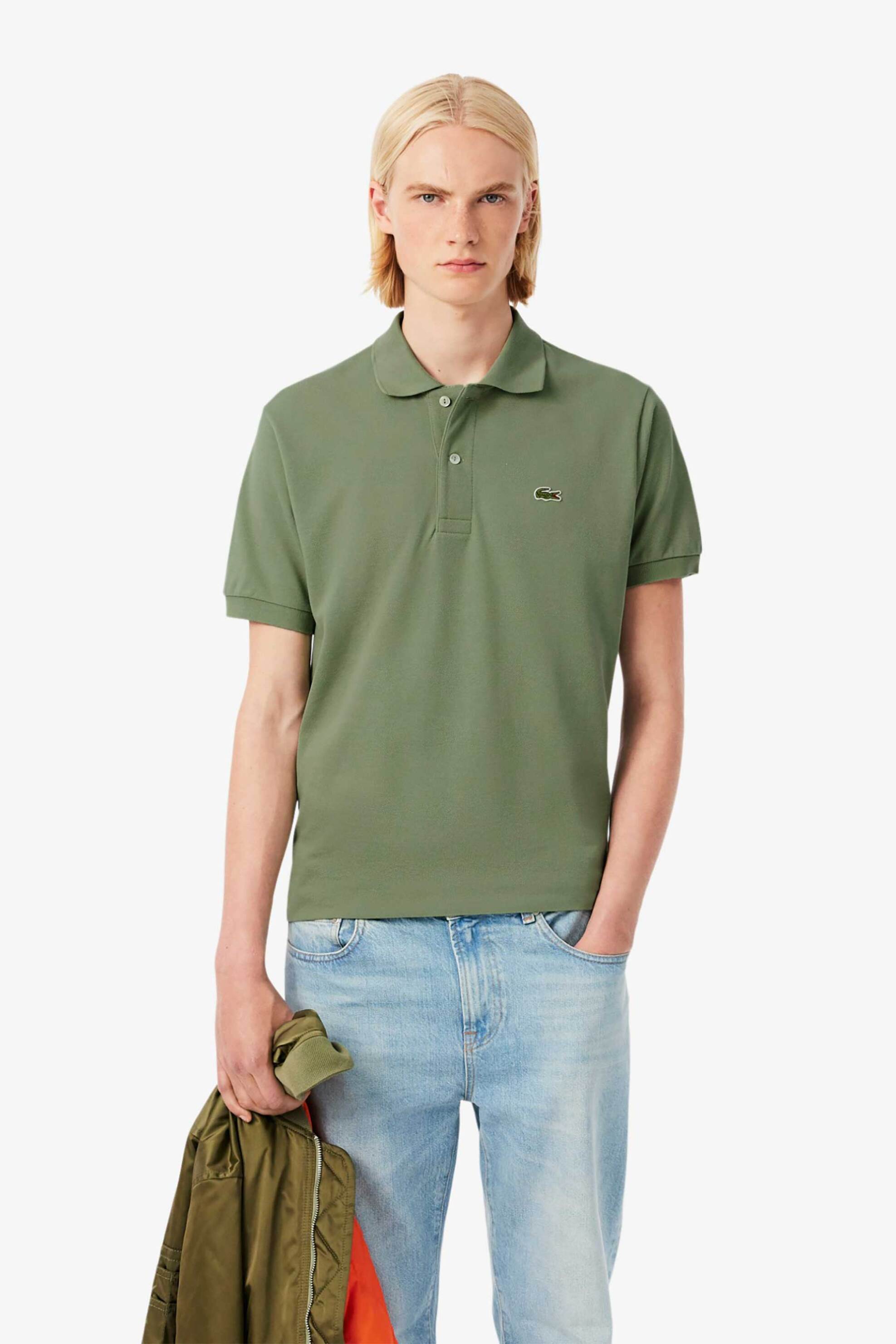 Lacoste ανδρική μπλούζα πόλο πικέ κοντομάνικη με κεντημένο λογότυπο Classic Fit - L1212 Πράσινο Teal