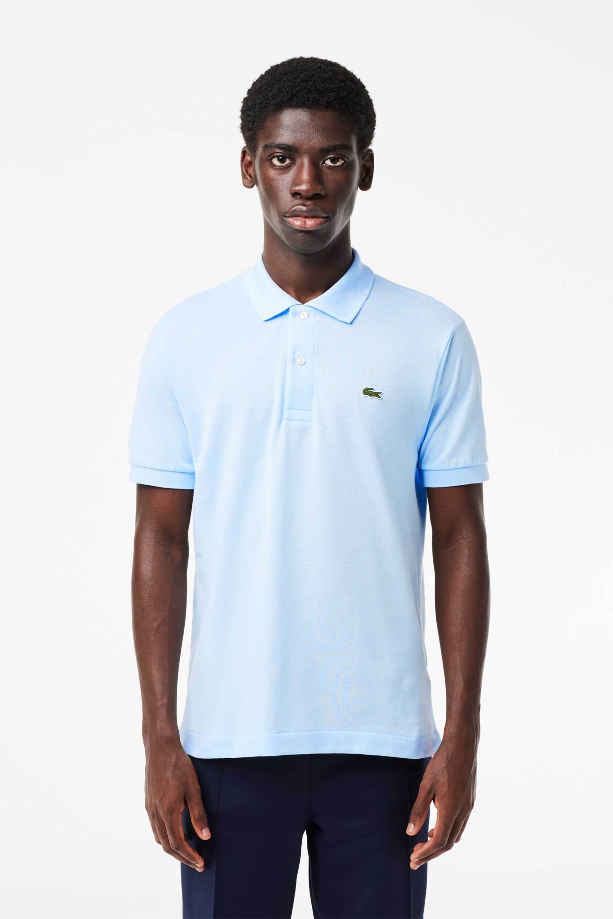 LACOSTE Lacoste ανδρική μπλούζα πόλο πικέ κοντομάνικη με κεντημένο λογότυπο Classic Fit - L1212 Μπλε Misty