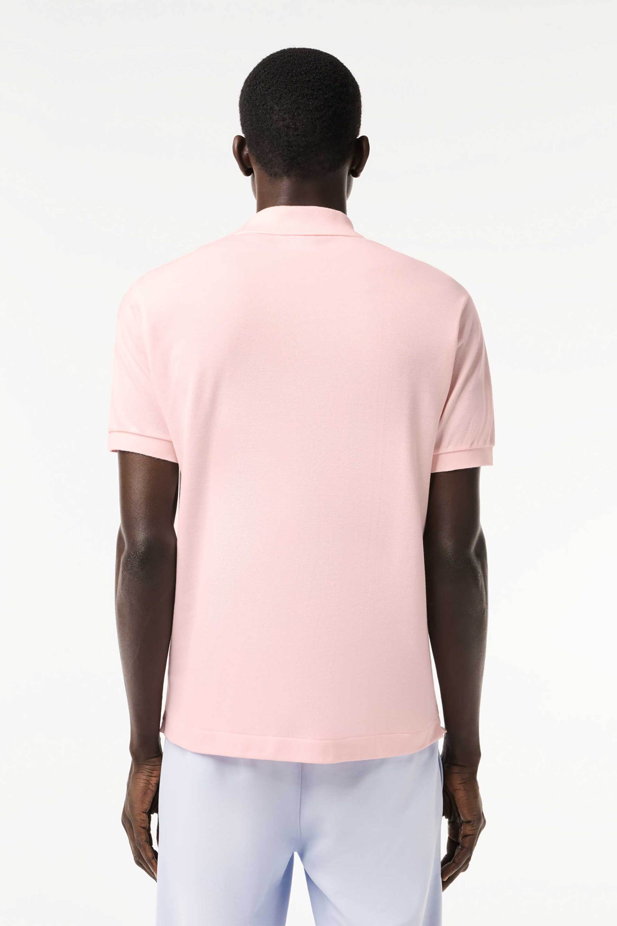 Lacoste Ανδρική Μπλούζα Πόλο Πικέ Κοντομάνικη με Κεντημένο Λογότυπο Classic Fit - L1212 Ροζ Pastel