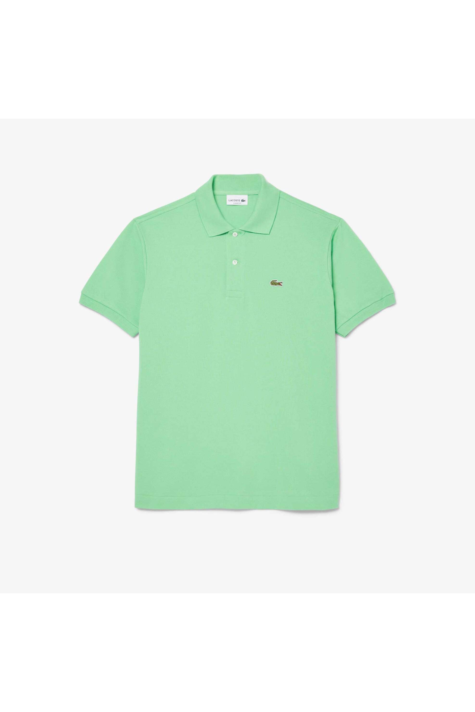 Lacoste Ανδρική Μπλούζα Πόλο Πικέ Κοντομάνικη με Κεντημένο Λογότυπο Classic Fit - L1212 Πράσινο Ανοιχτό