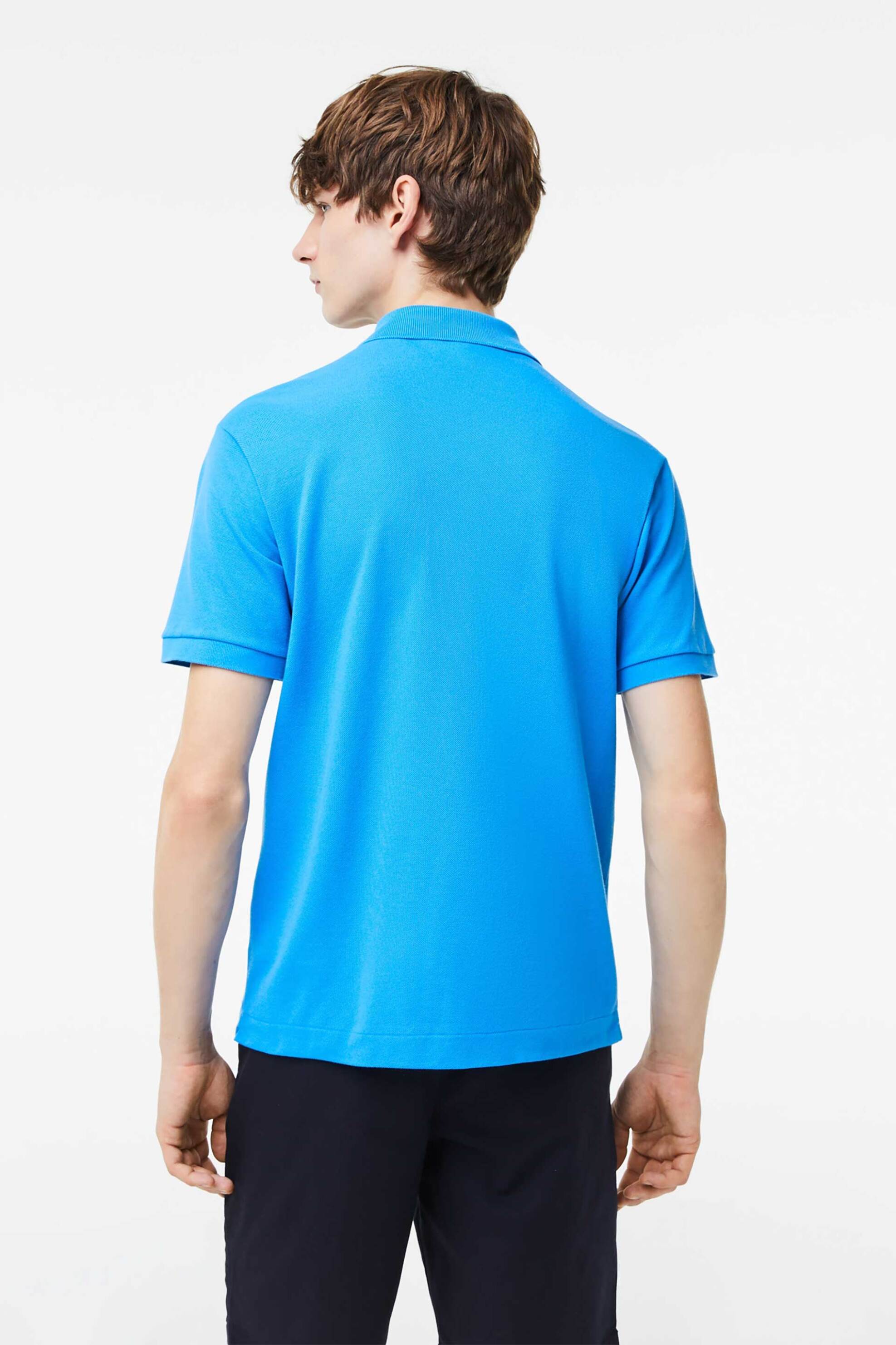 Lacoste Ανδρική Μπλούζα Πόλο Πικέ Κοντομάνικη με Κεντημένο Λογότυπο Classic Fit - L1212 Μπλε Cornflower