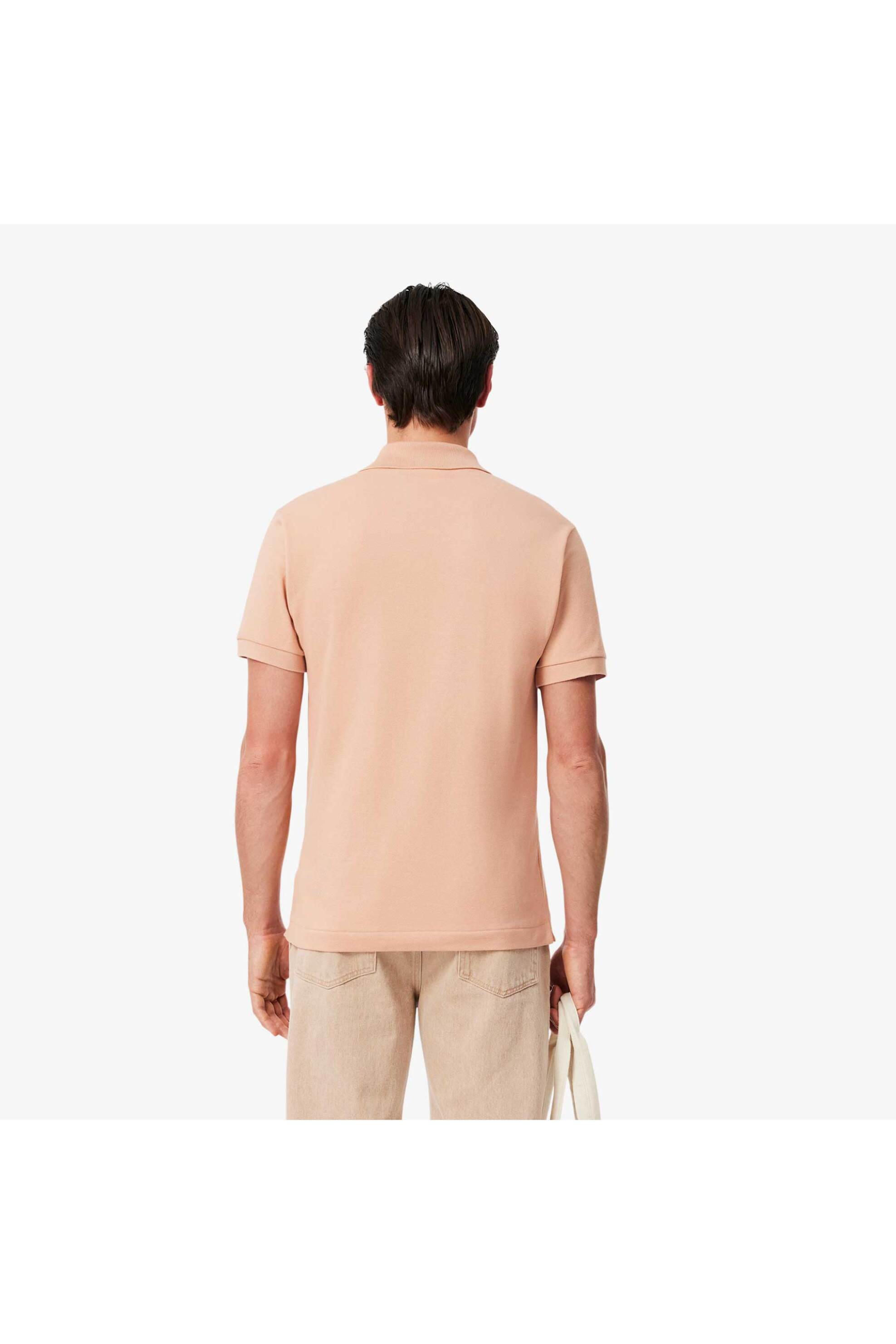 Lacoste Ανδρική Μπλούζα Πόλο Πικέ Κοντομάνικη με Κεντημένο Λογότυπο Classic Fit - L1212 Καφέ Latte