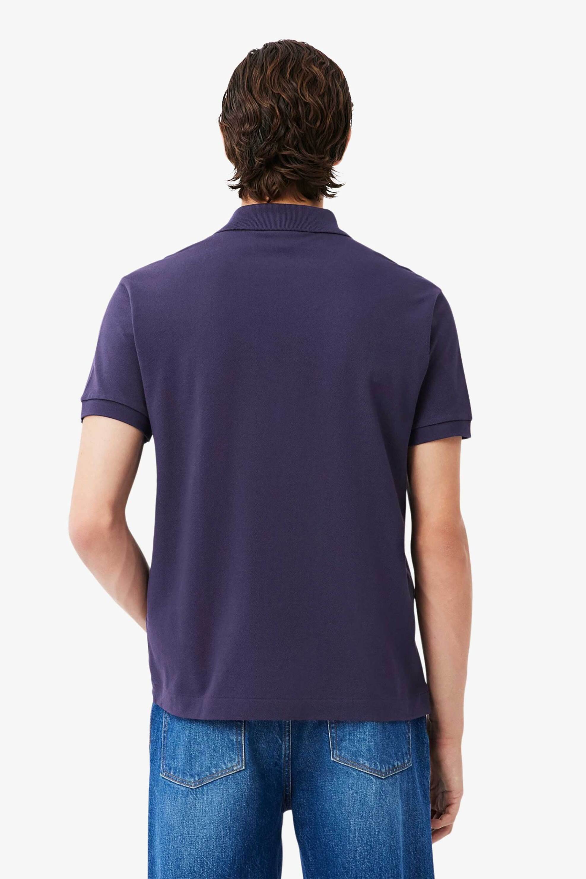 Lacoste Ανδρική Μπλούζα Πόλο Πικέ Κοντομάνικη με Κεντημένο Λογότυπο Classic Fit - L1212 Μοβ Σκούρο