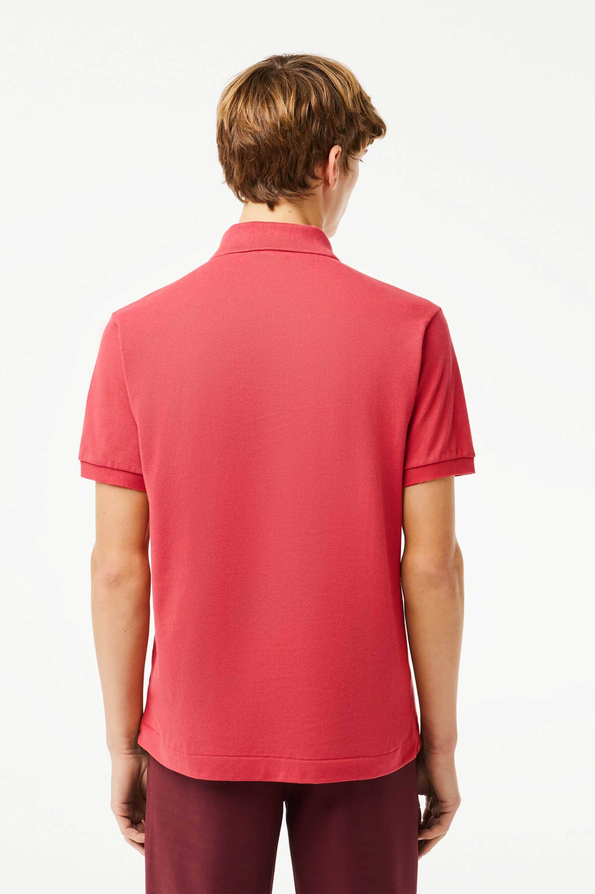 Lacoste Ανδρική Μπλούζα Πόλο Πικέ Κοντομάνικη με Κεντημένο Λογότυπο Classic Fit - L1212 Κοραλί