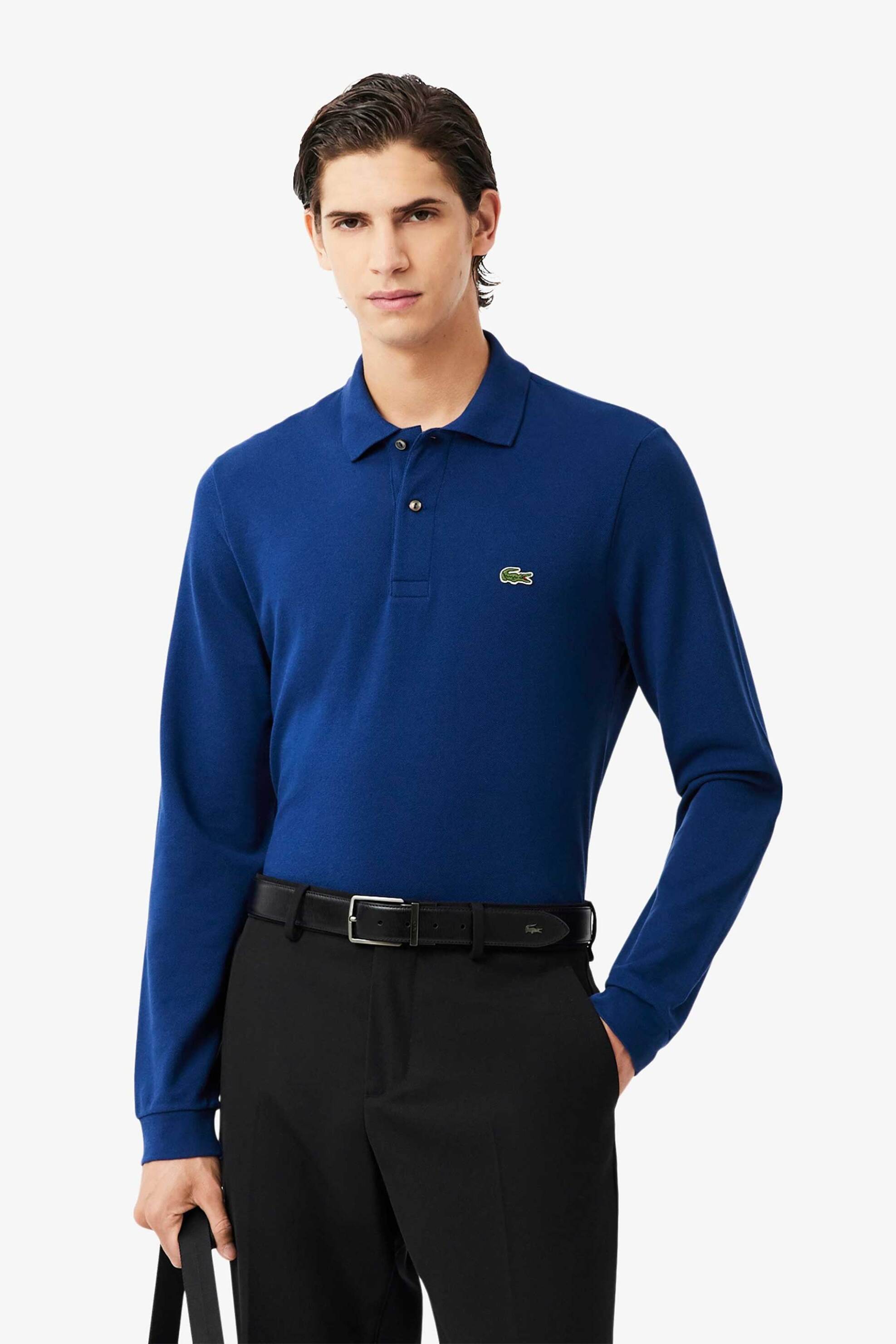 Lacoste ανδρική μπλούζα πόλο πικέ με κεντημένο λογότυπο Classic Fit - L1312 Μπλε Ηλεκτρίκ