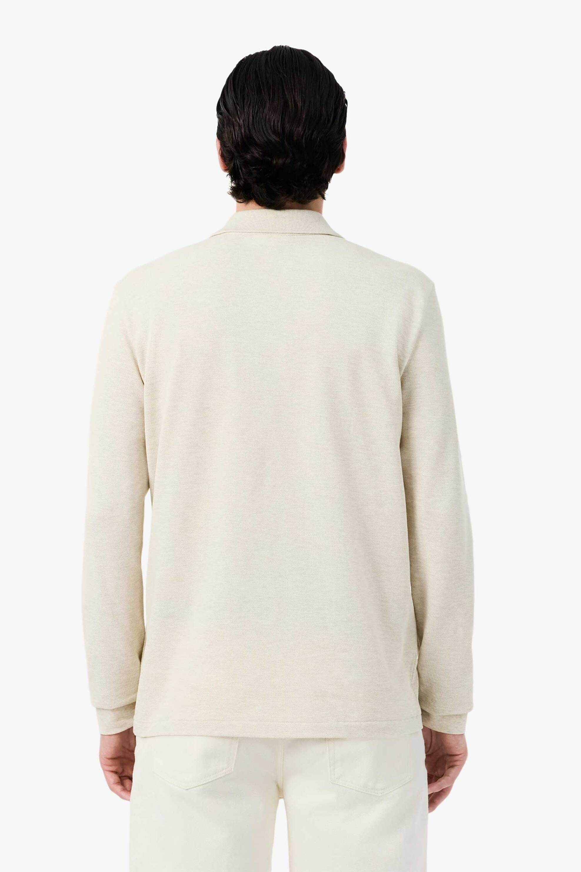 Lacoste Ανδρική Μπλούζα Πόλο Πικέ με Κεντημένο Λογότυπο Classic Fit - L1313 Εκρού