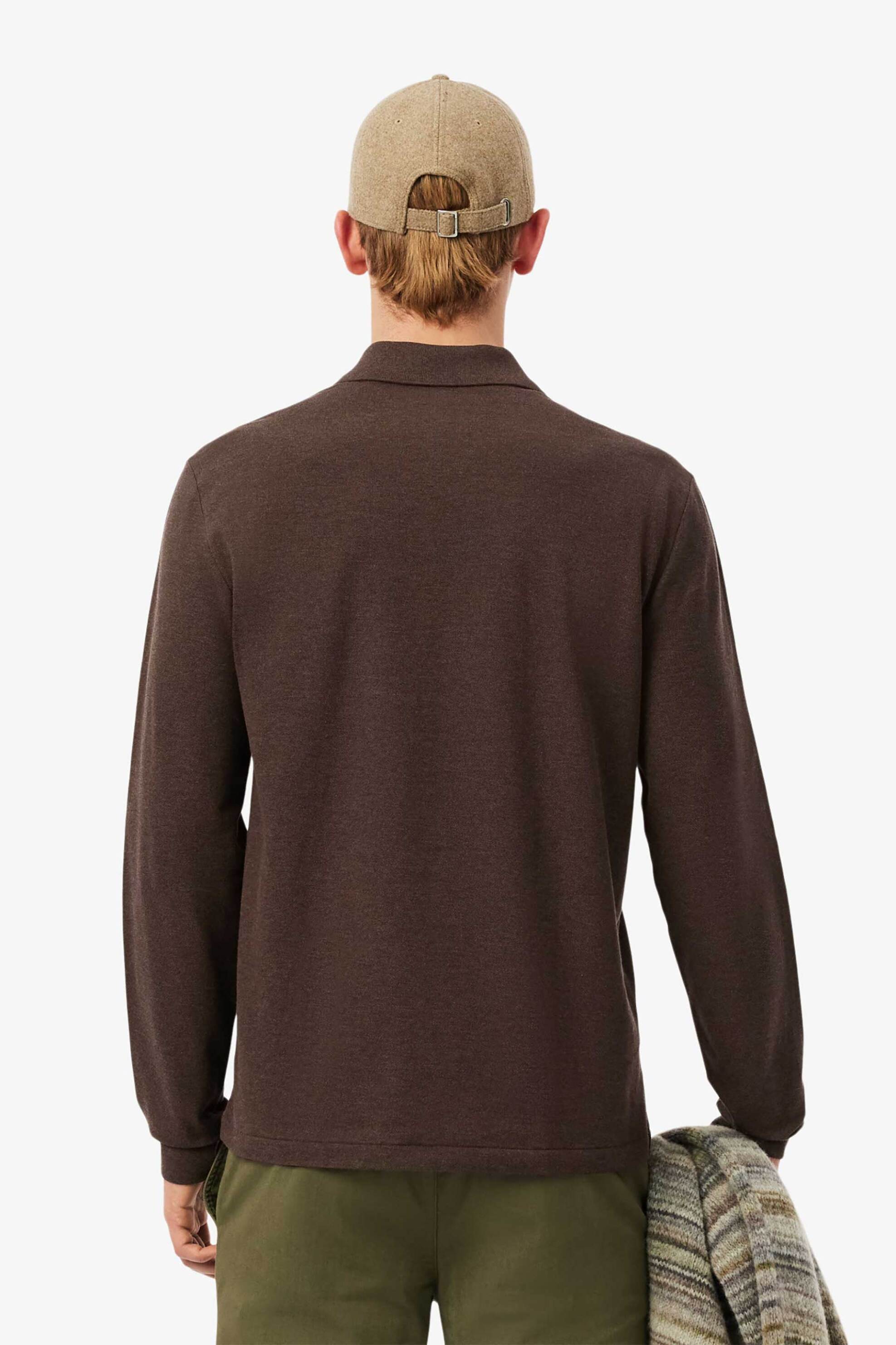 Lacoste ανδρική μπλούζα πόλο πικέ με κεντημένο λογότυπο Classic Fit - L1313 Καφέ φωτογραφία