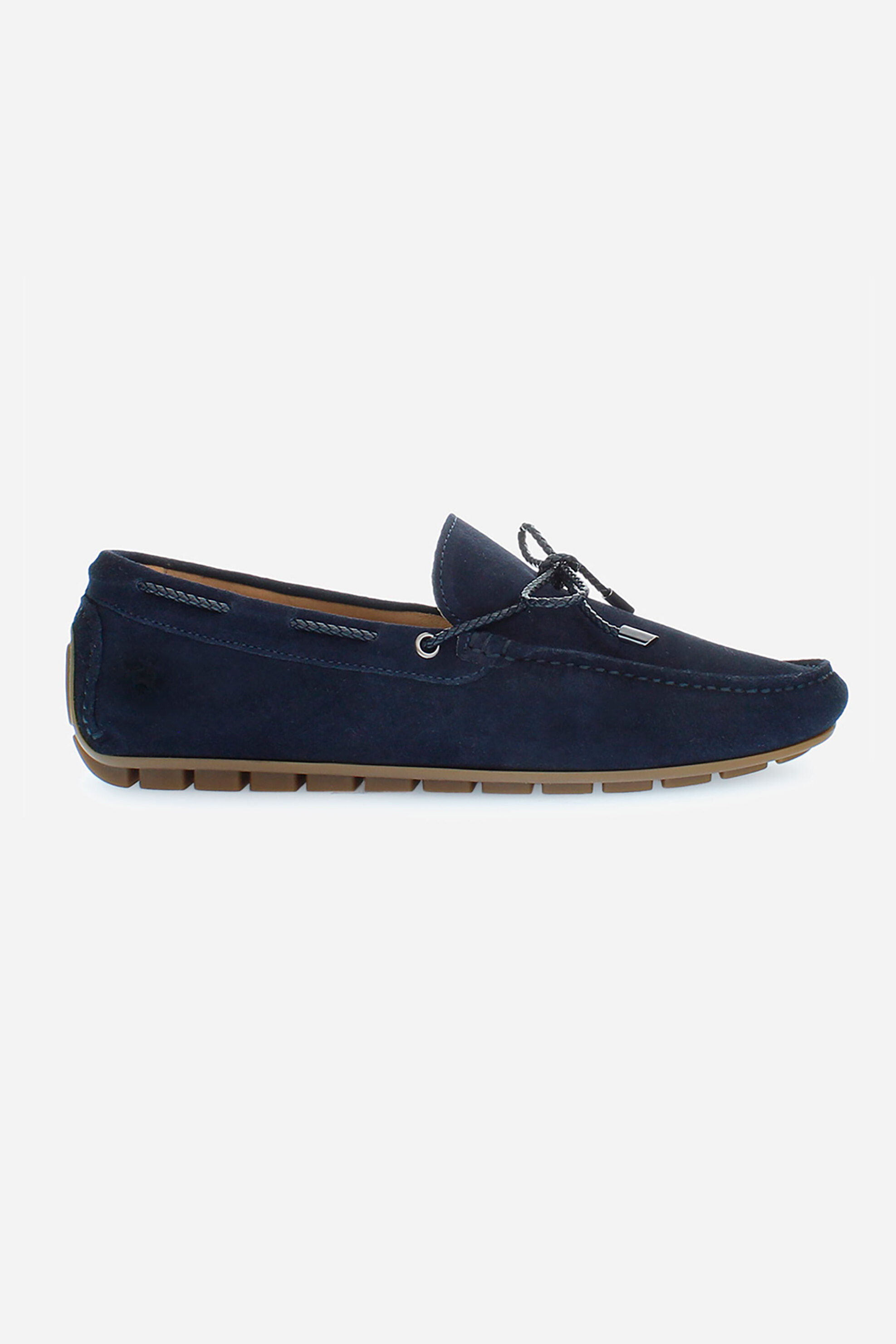 Ανδρική Μόδα > Ανδρικά Παπούτσια > Ανδρικά Boat Shoes La Martina ανδρικά boat παπούτσια από δέρμα καστόρι μονόχρωμα με ανάγλυφο έμβλημα - LFM241092-3200 Σκούρο Μπλε