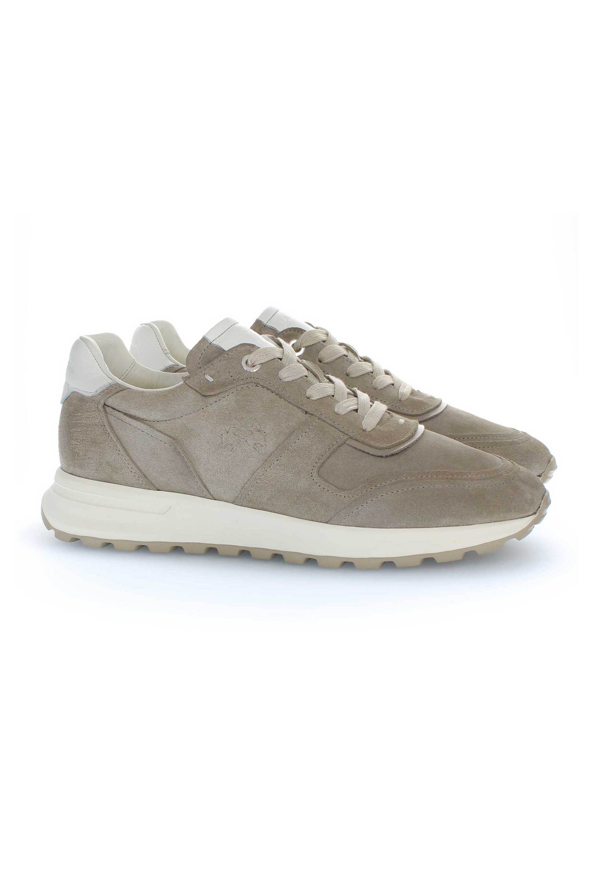 La Martina ανδρικά suede sneakers με λογότυπο - LFM261090-1A015 Taupe