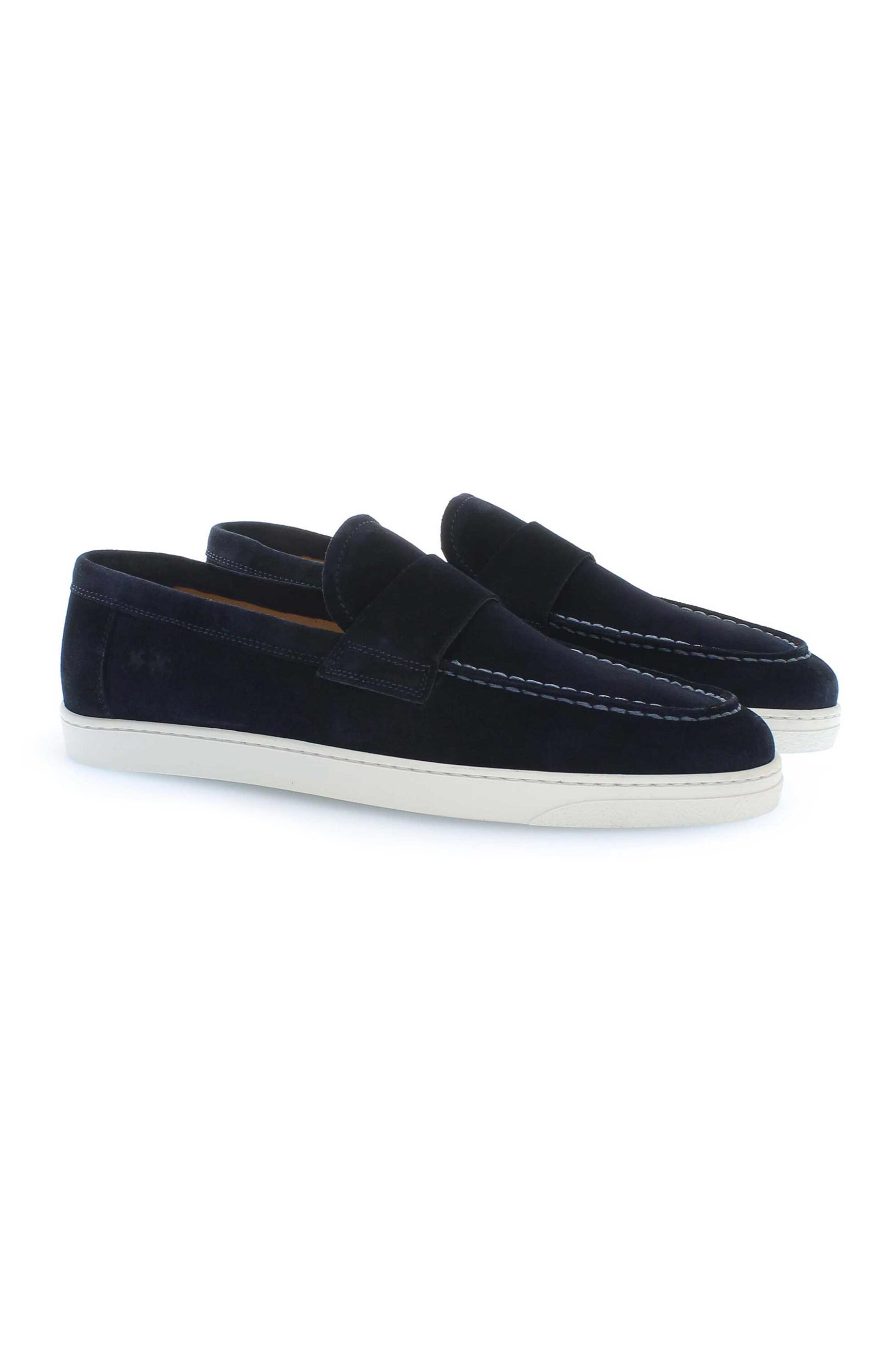 La Martina ανδρικά suede loafers με λογότυπο - LFM261101-1Q012 Μπλε Σκούρο