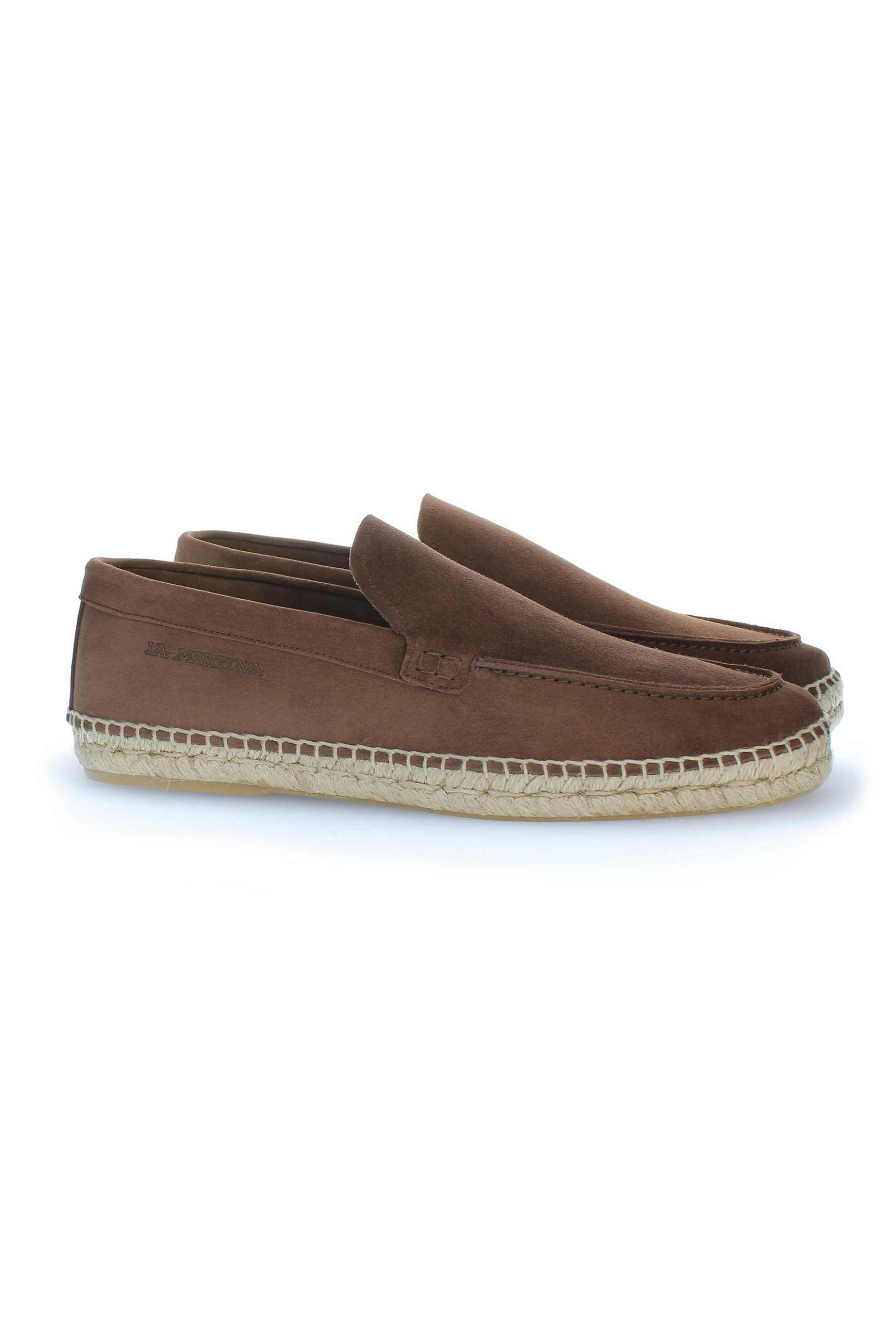 La Martina ανδρικά suede loafers με λογότυπο - LFM261111-1A01C Καφέ