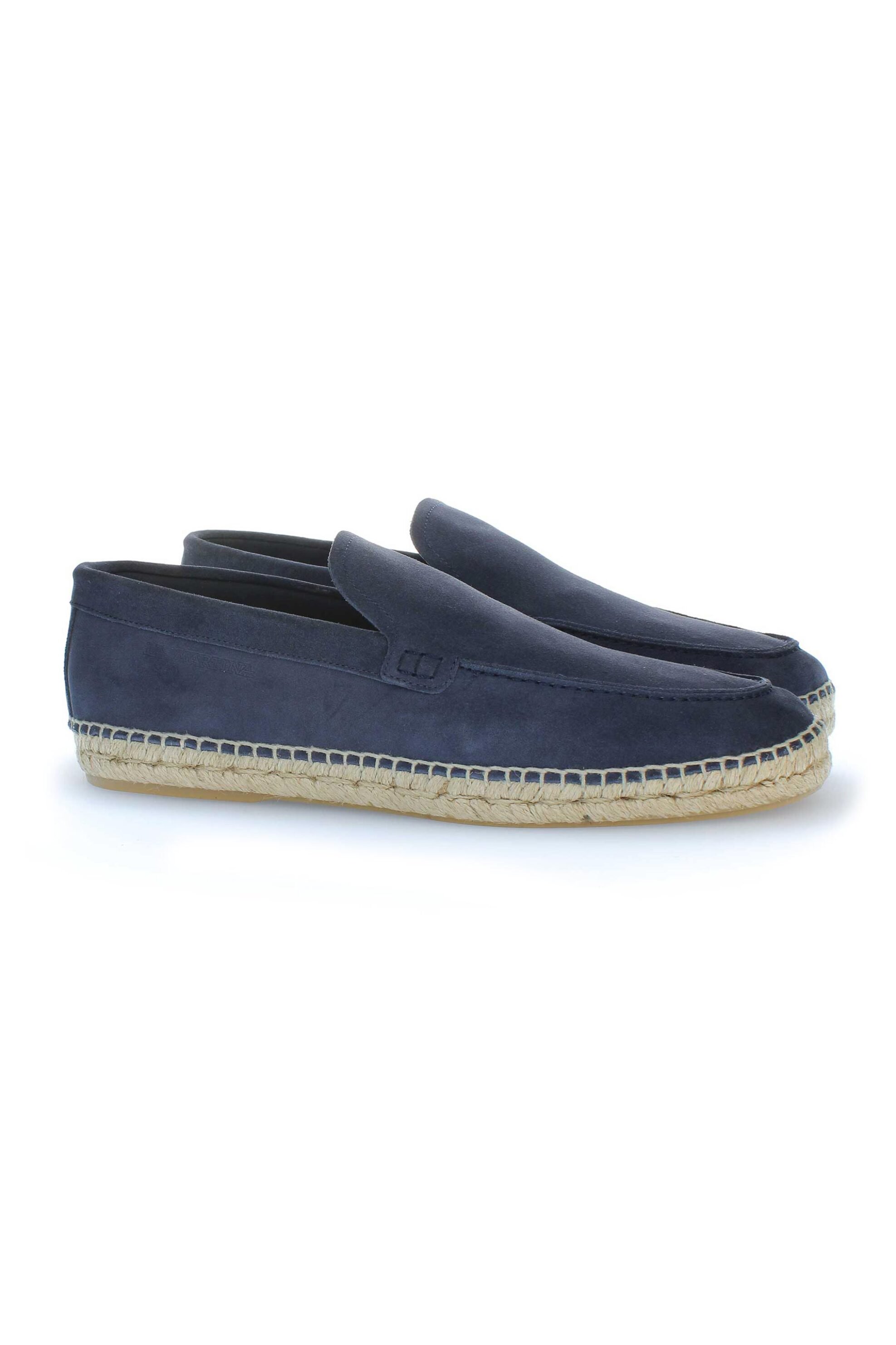 La Martina ανδρικά suede loafers με λογότυπο - LFM261111-1A02B Μπλε Σκούρο