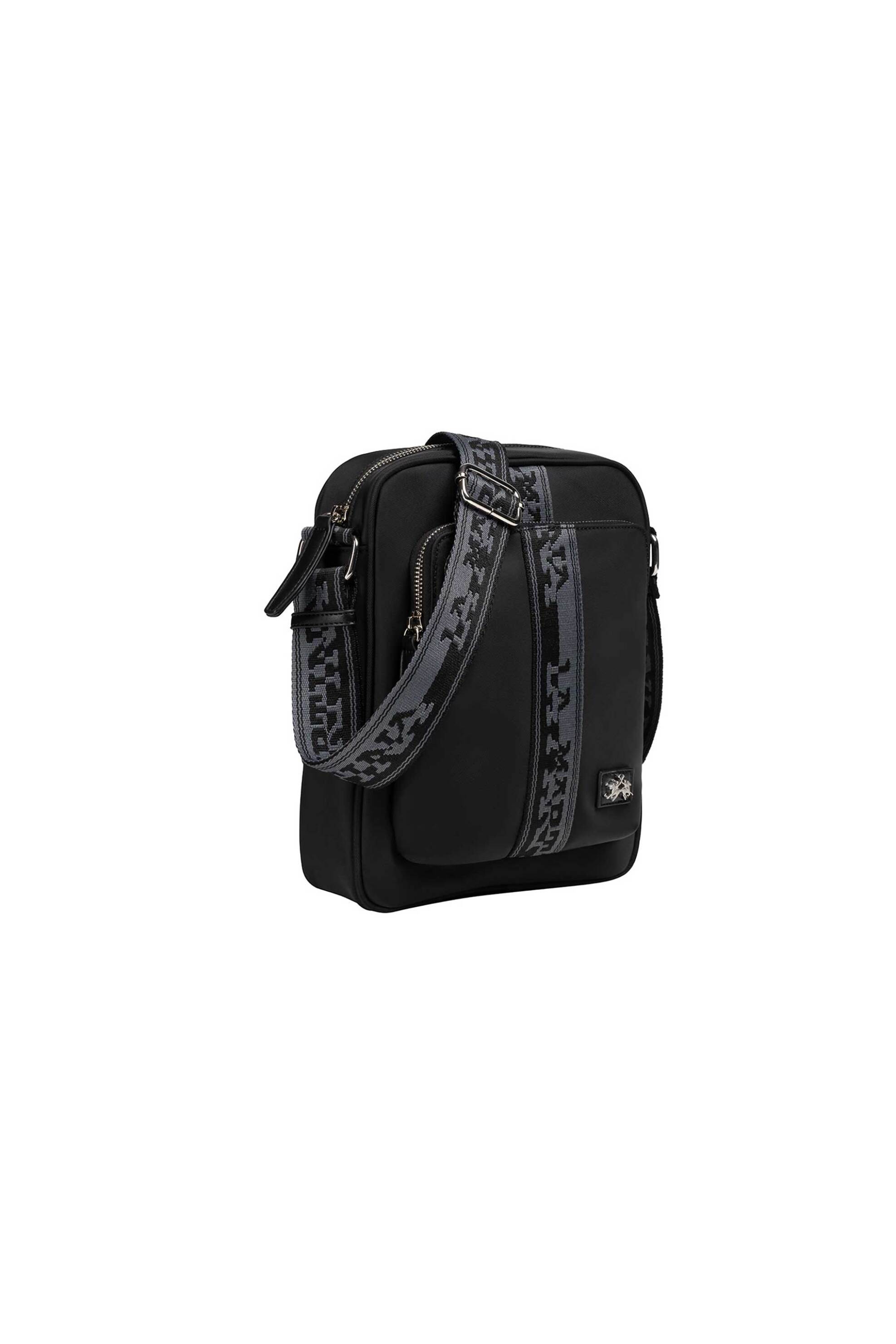 La Martina ανδρικό τσαντάκι με μεταλλικό λογότυπο - LMBO01645T Μαύρο