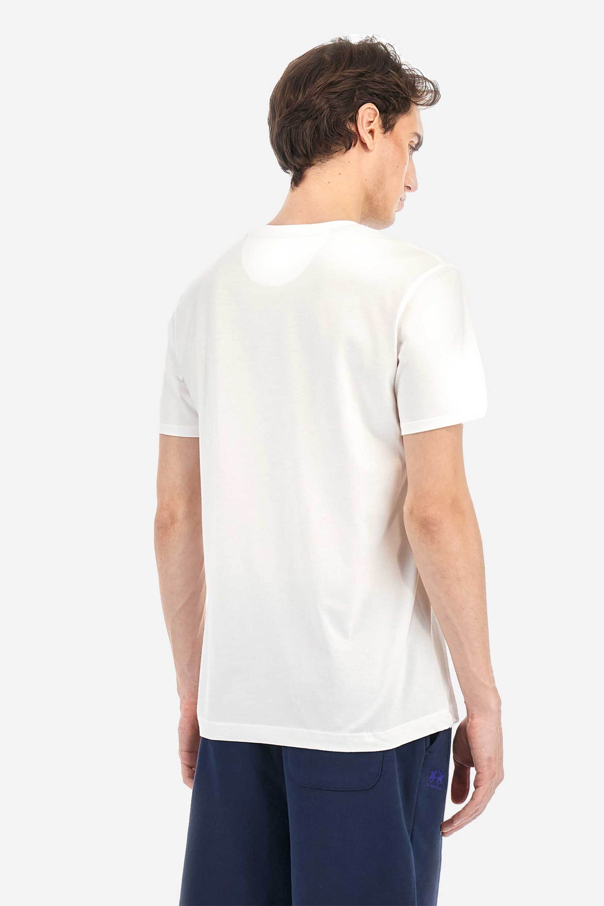 La Martina ανδρικό T-shirt με logo print Regular Fit - MAR304-JS206 Λευκό φωτογραφία