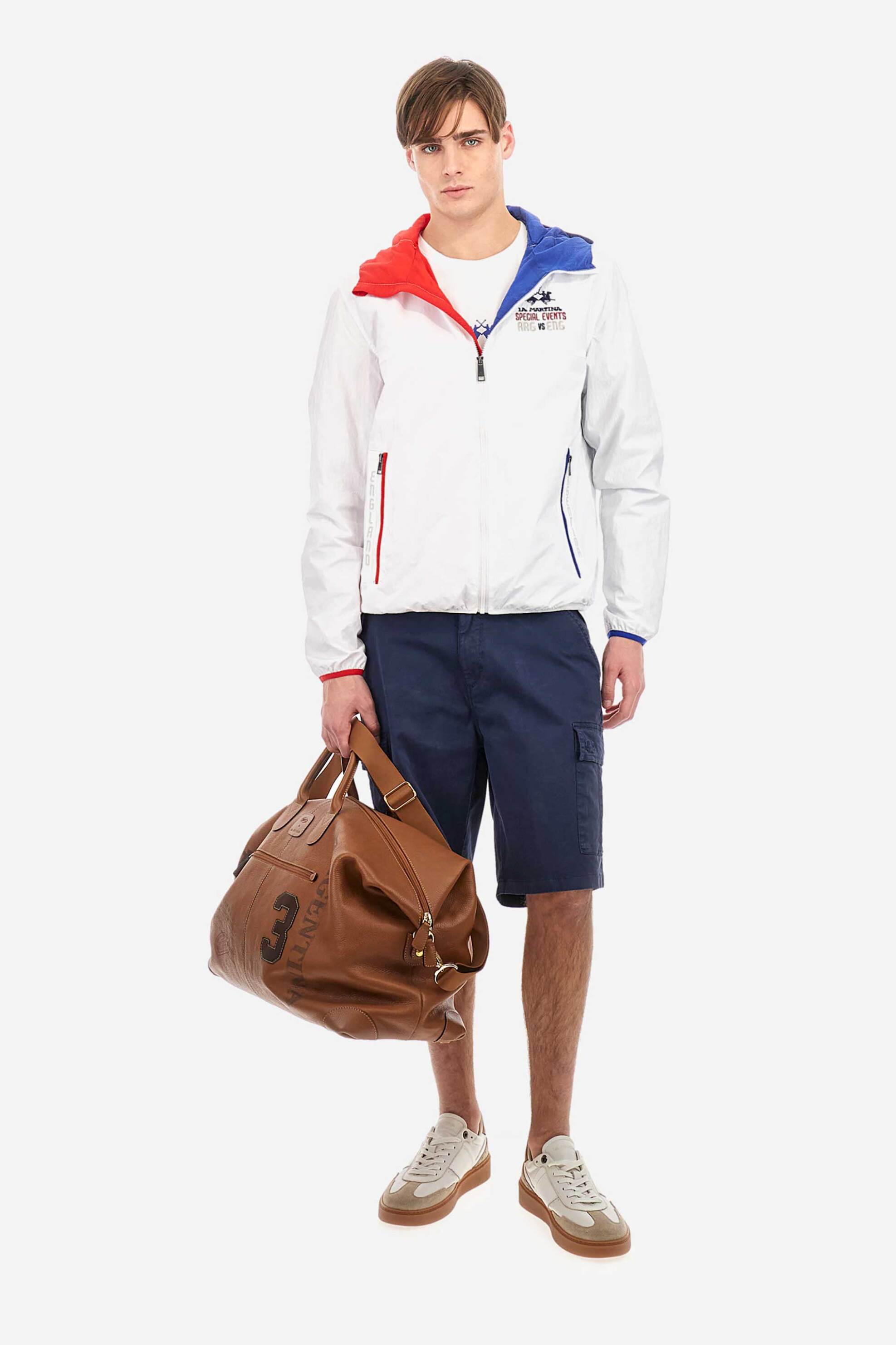 La Martina ανδρικό T-shirt με logo print Regular Fit - MAR322-JS206 Λευκό φωτογραφία