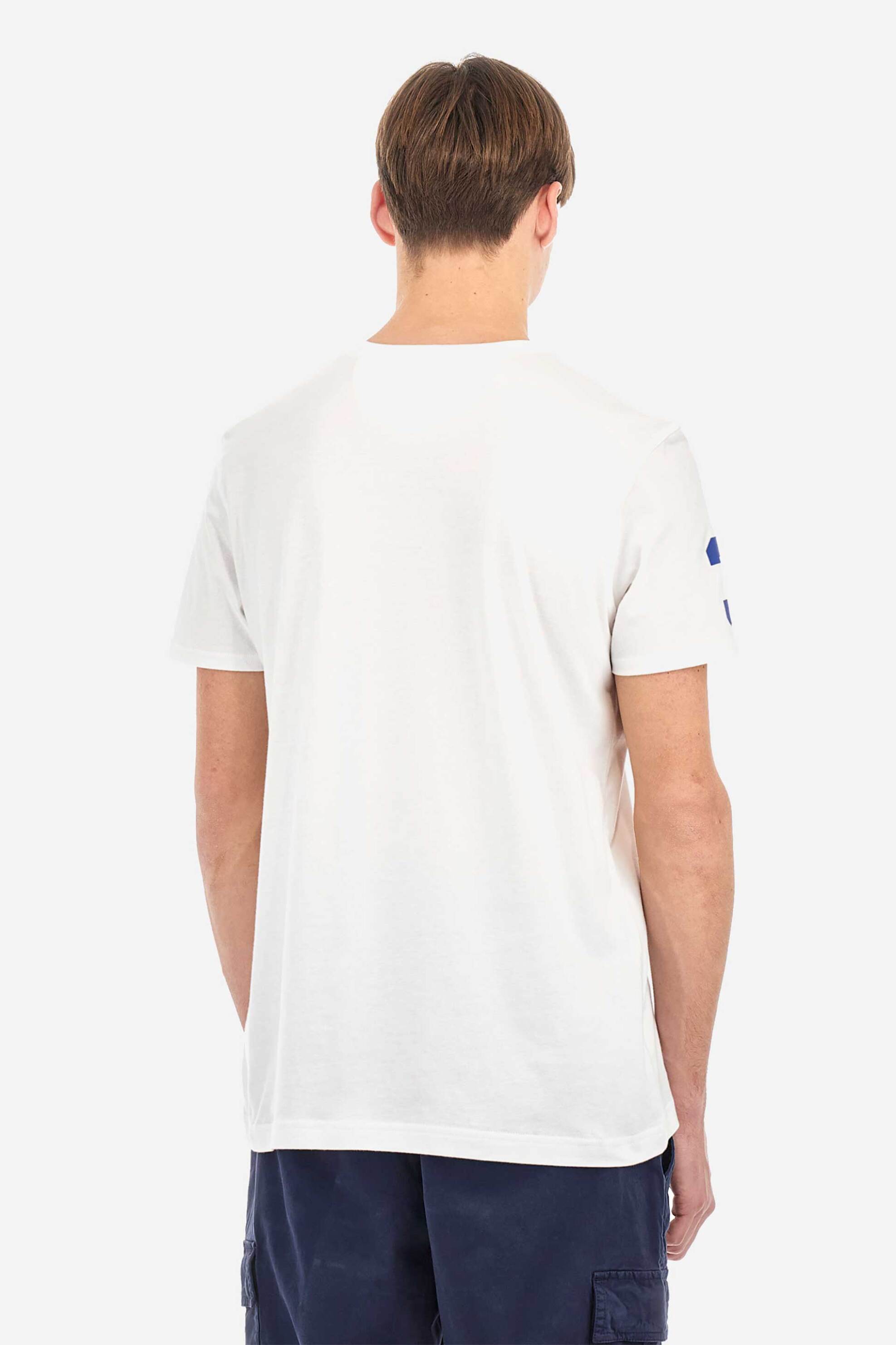 La Martina ανδρικό T-shirt με logo print Regular Fit - MAR322-JS206 Λευκό φωτογραφία