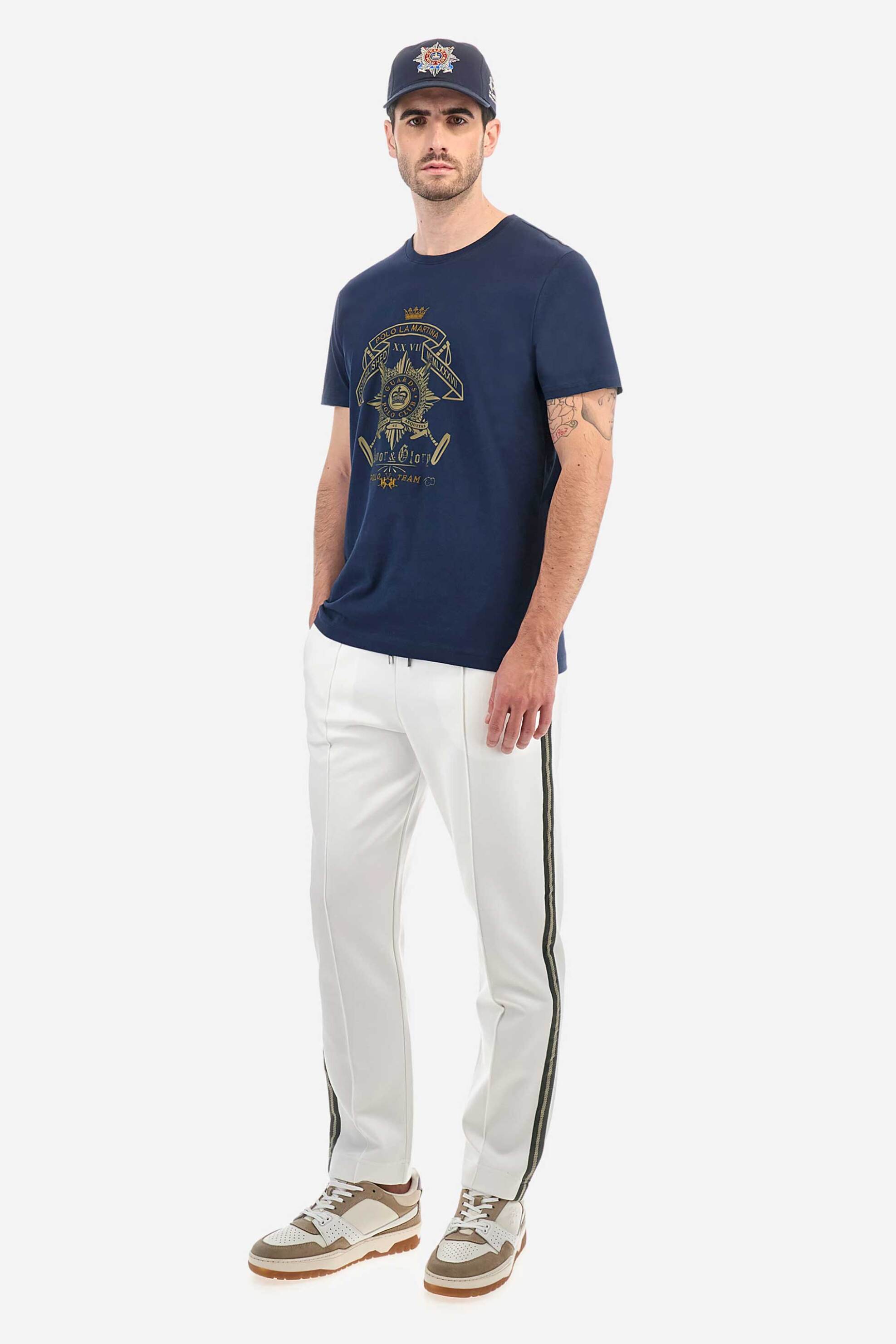 La Martina ανδρικό T-shirt με graphic logo print Regular Fit - MARG30-JS206 Μπλε Σκούρο φωτογραφία