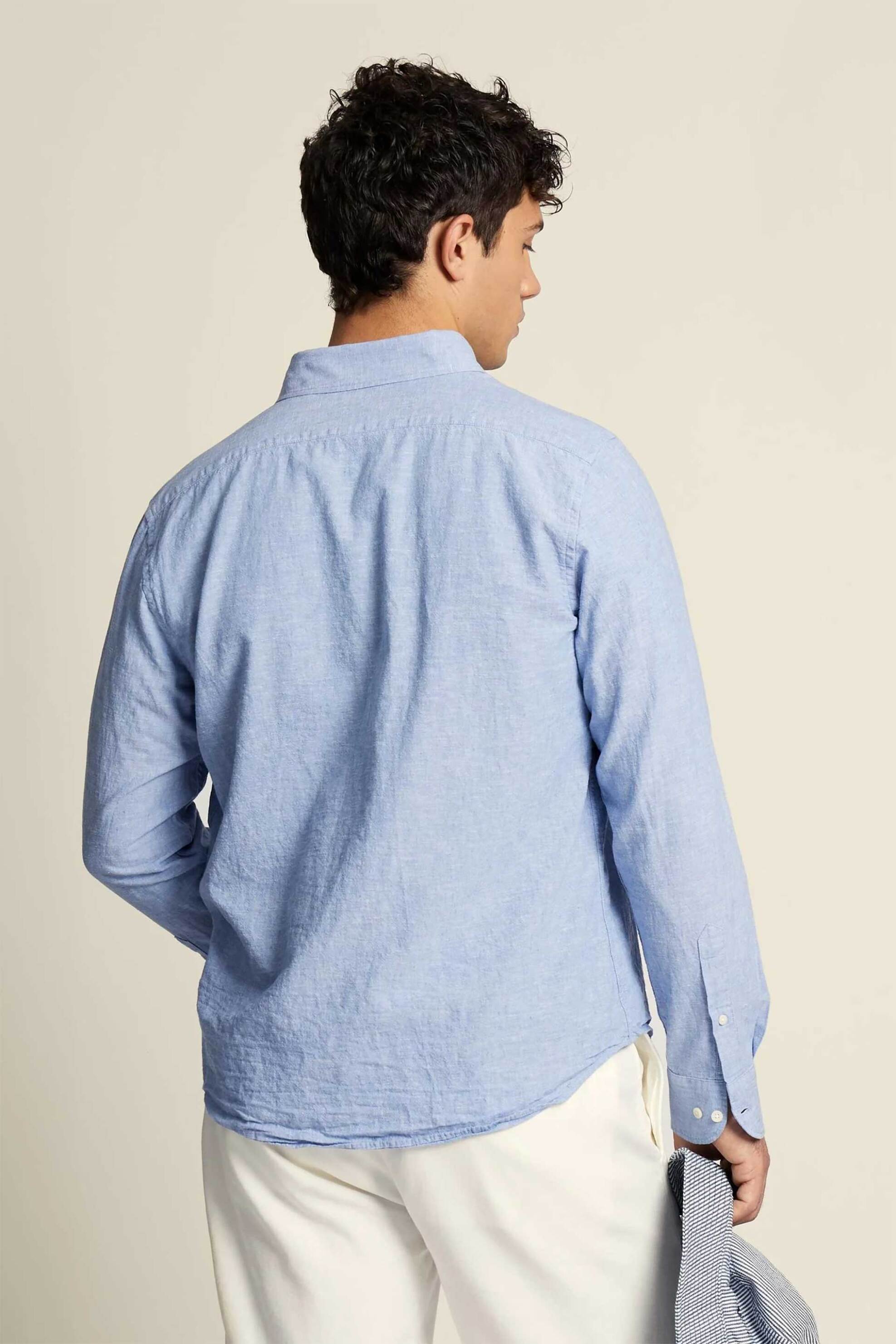 La Martina Ανδρικό Πουκάμισο Button Down με Λογότυπο Regular Fit Rodolfo - Mcc006-Tl141 Μπλε Ανοιχτό