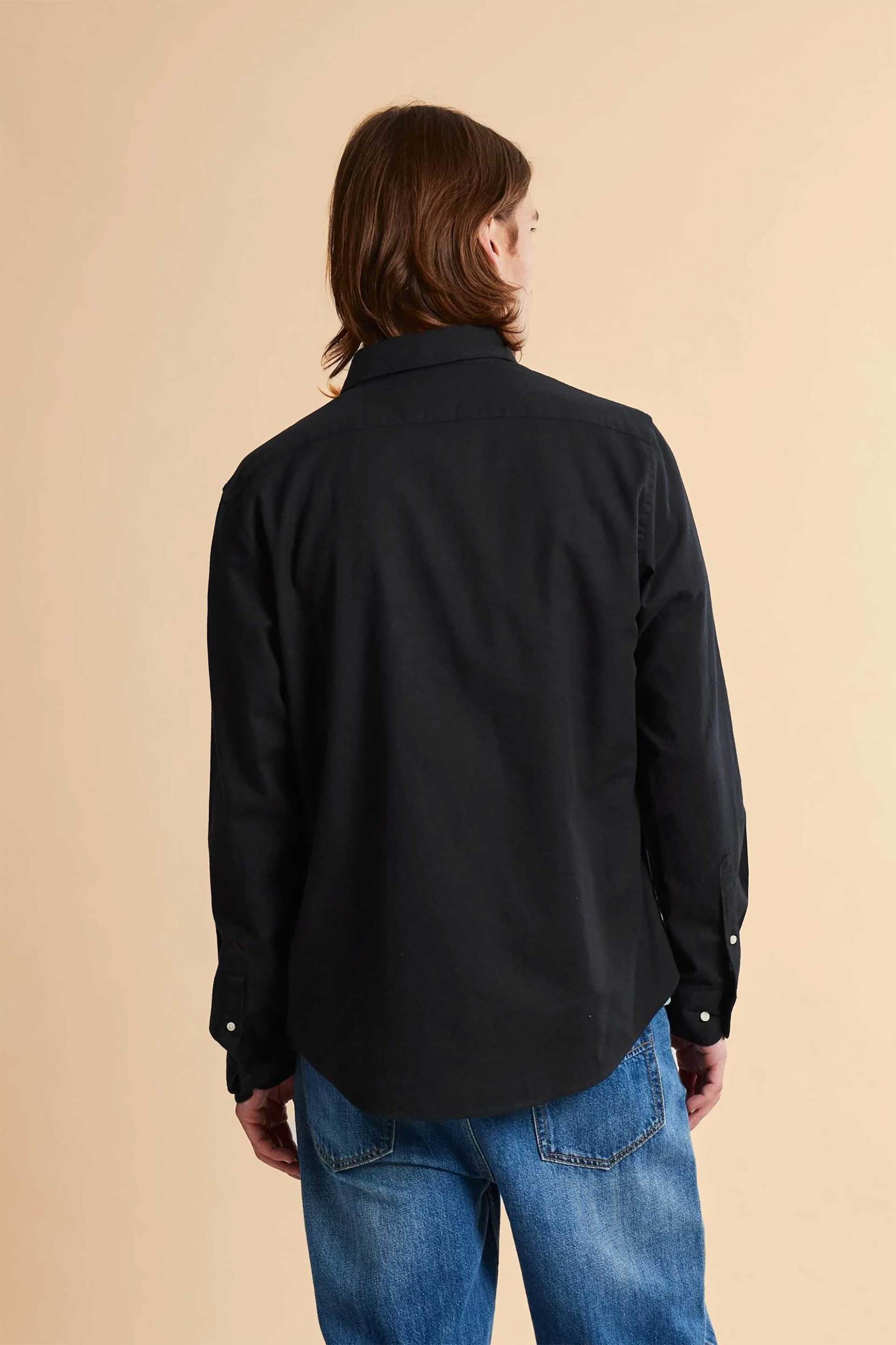 La Martina Ανδρικό Πουκάμισο Button Down με Λογότυπο Regular Fit Rodolfo - Mcc006-Tl141 Μαύρο