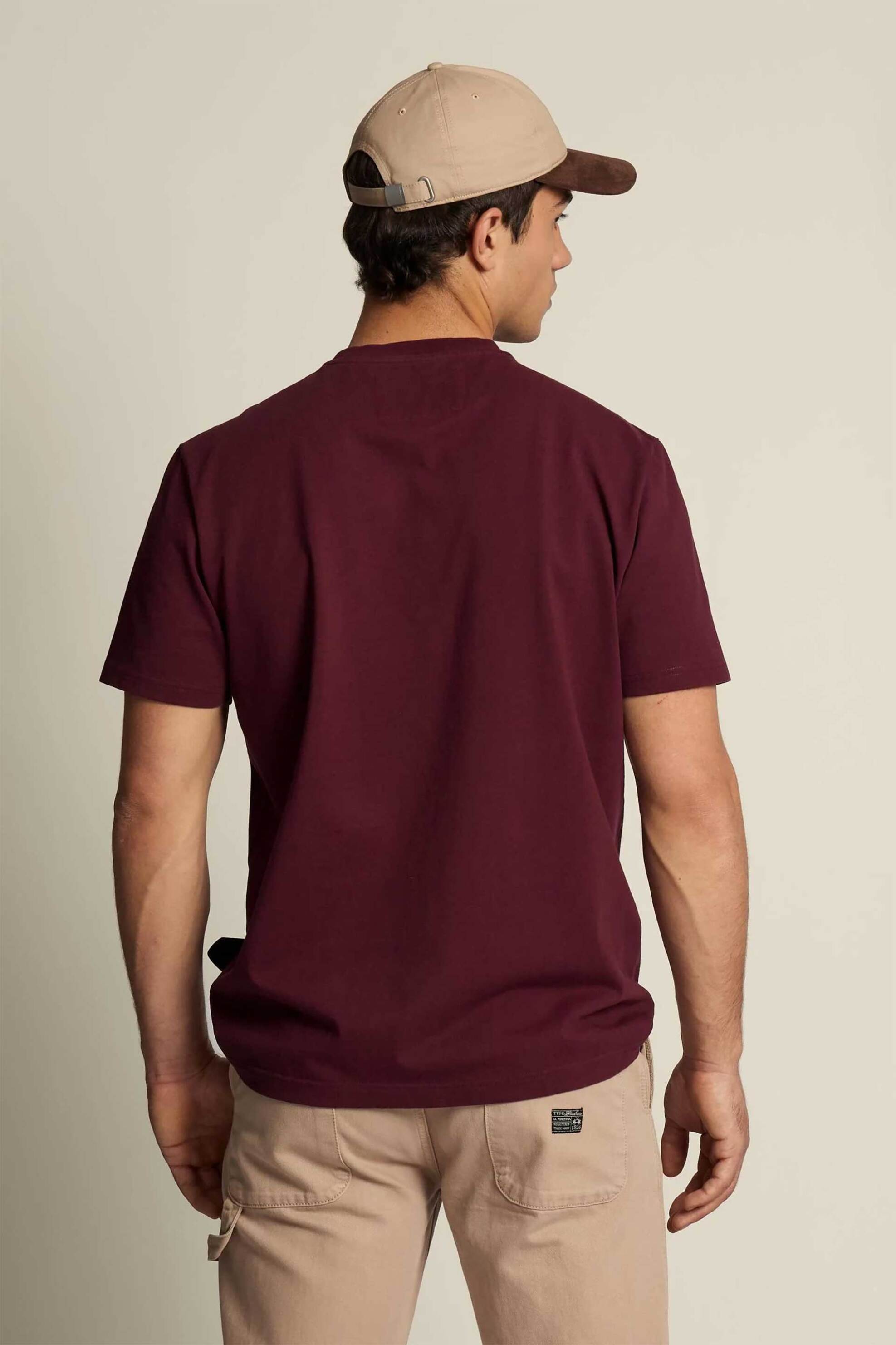 La Martina Ανδρικό T-Shirt με Λογότυπο Boxy Fit Cornell - Mcr008-Js409 Μπορντό