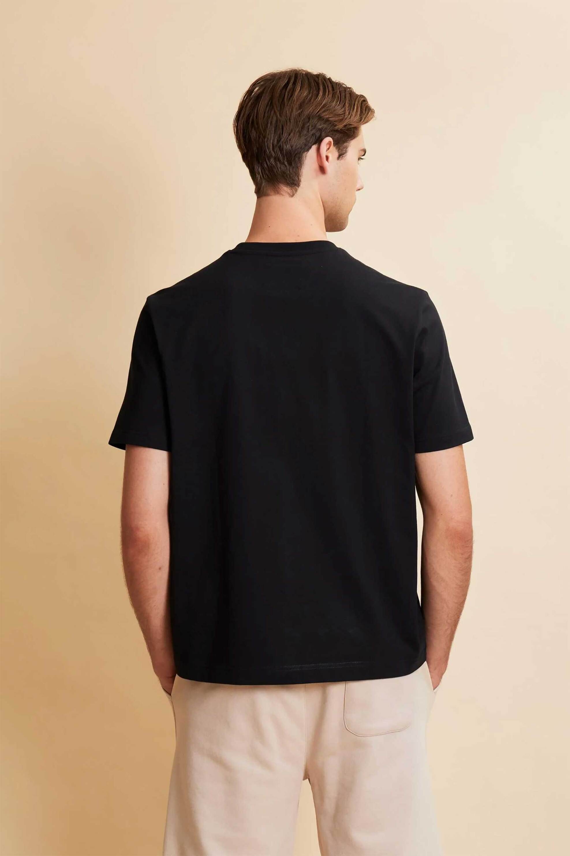 La Martina Ανδρικό T-Shirt με Λογότυπο Boxy Fit Cornell - Mcr008-Js409 Μαύρο