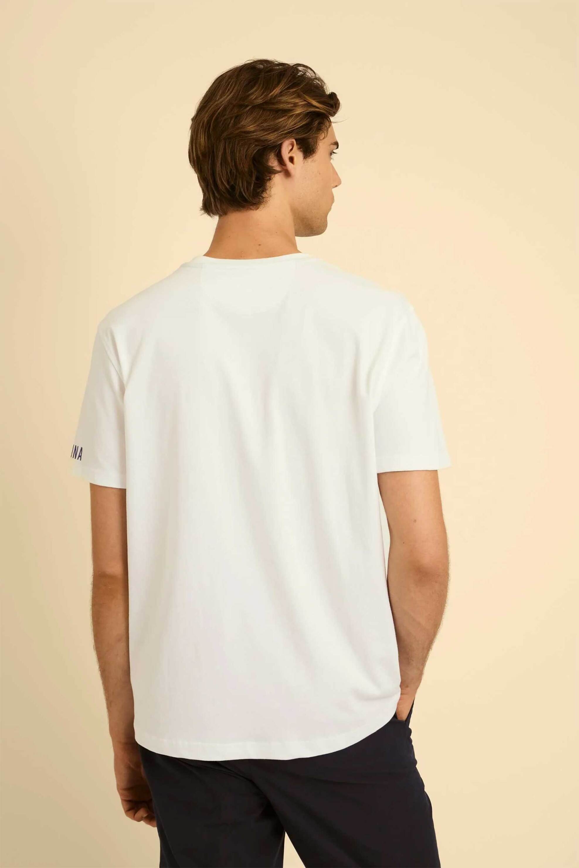 La Martina Ανδρικό T-Shirt με Lettering Regular Fit Cipriano - Mcr307-Js303 Λευκό