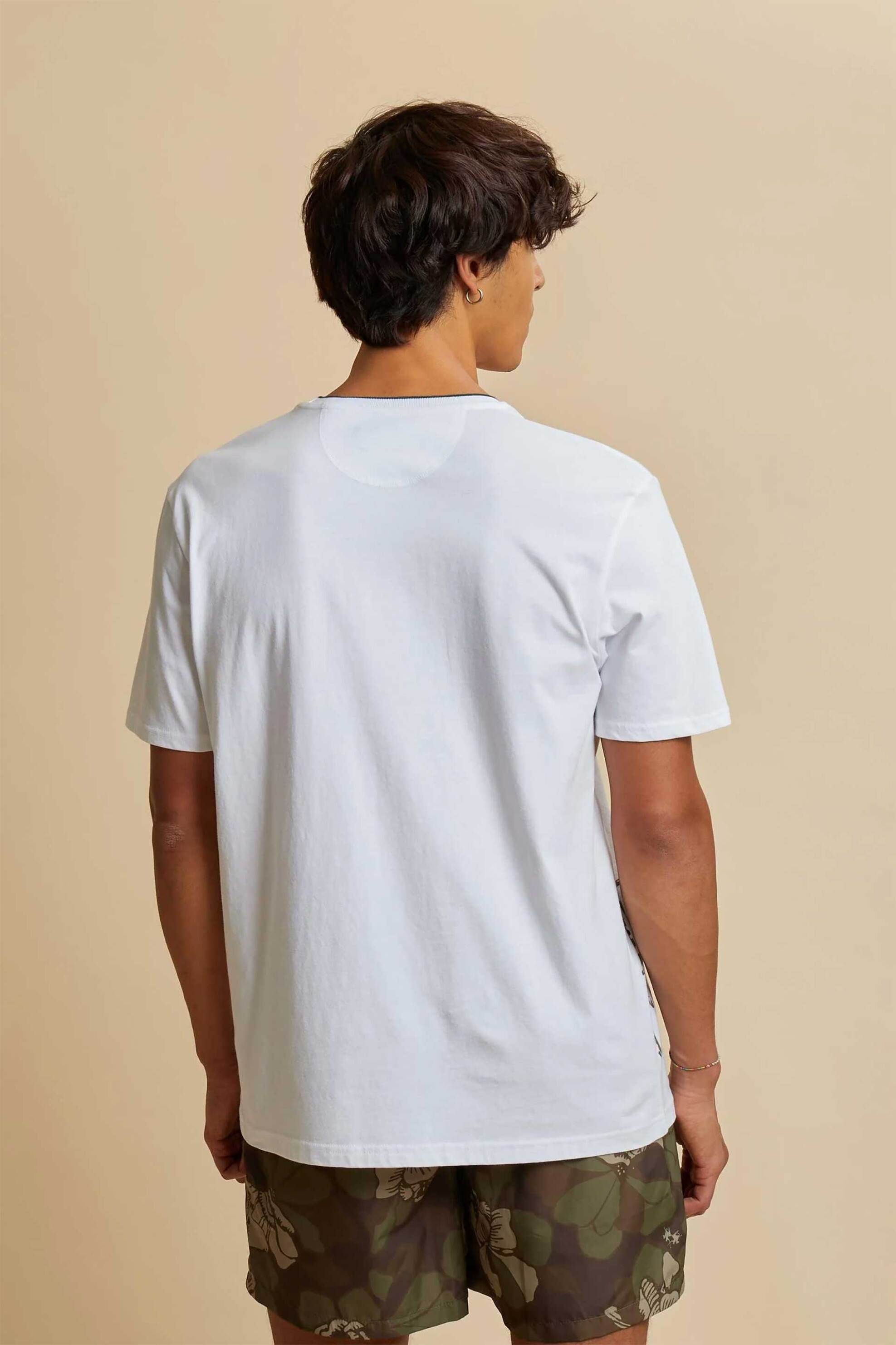 La Martina Ανδρικό T-Shirt με Guards Print Regular Fit Caledonio - Mcrg30-Js206 Λευκό