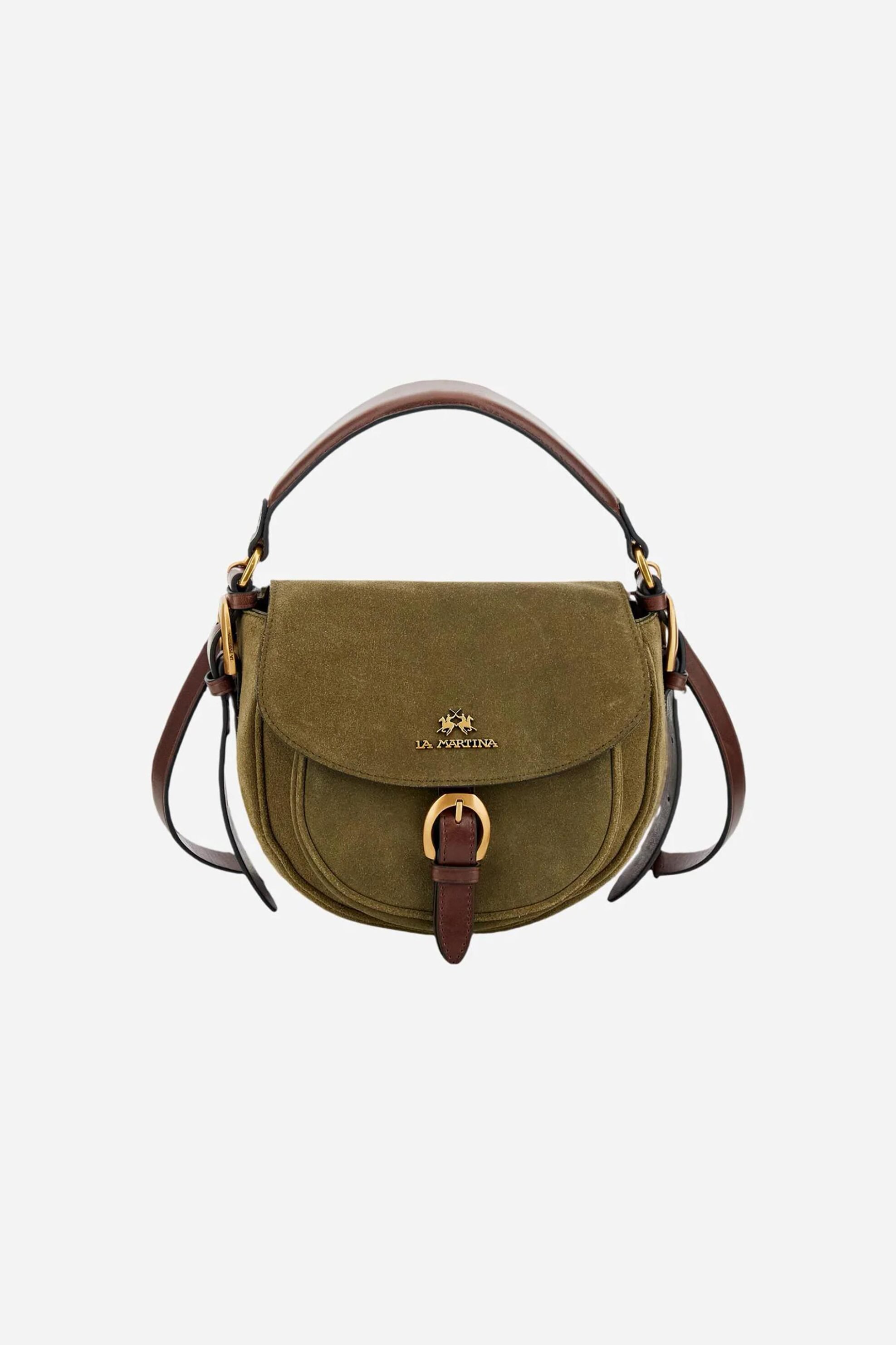 La Martina γυναικεία suede τσάντα crossbody με λογότυπο 