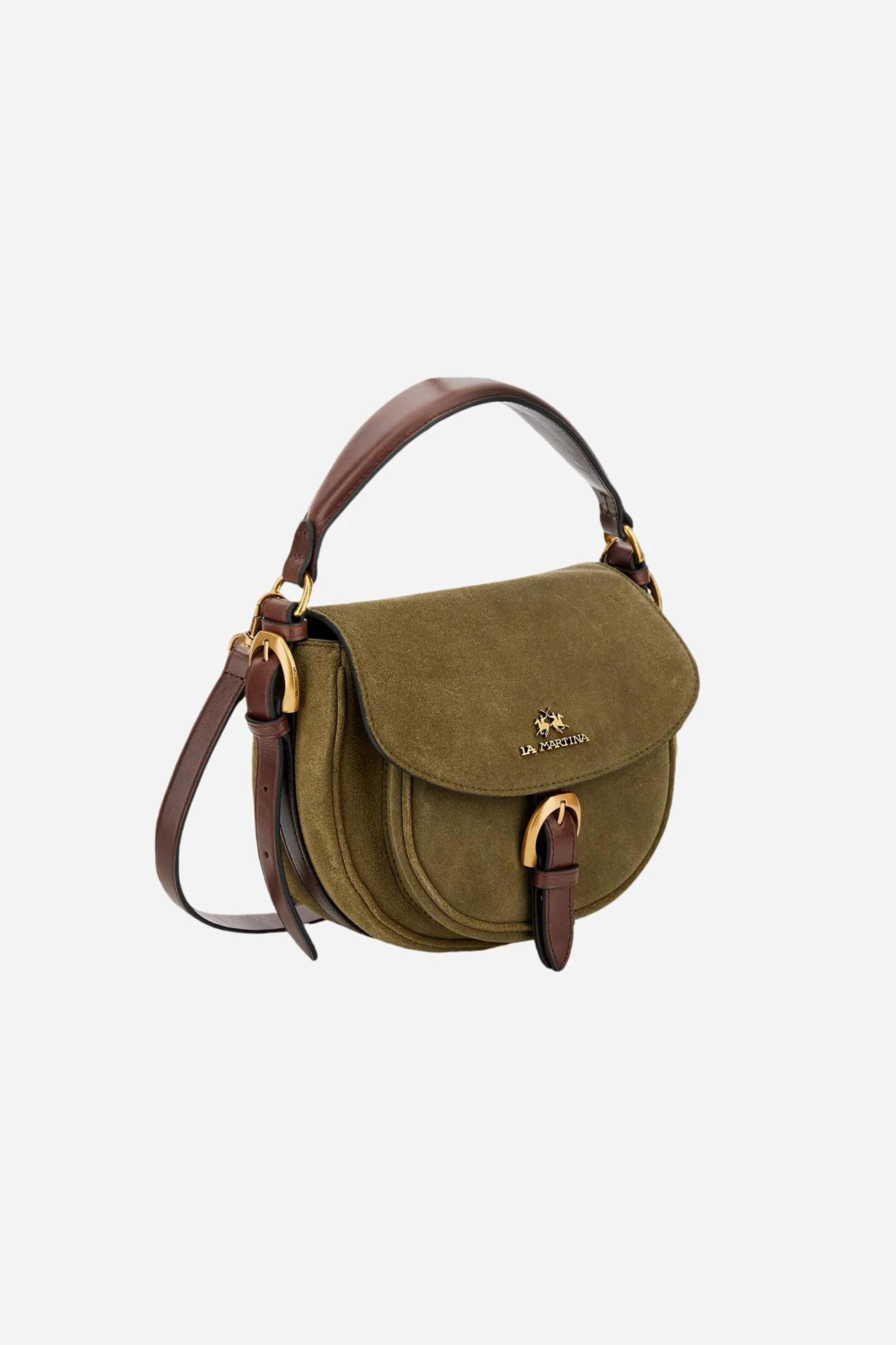La Martina γυναικεία suede τσάντα crossbody με λογότυπο 